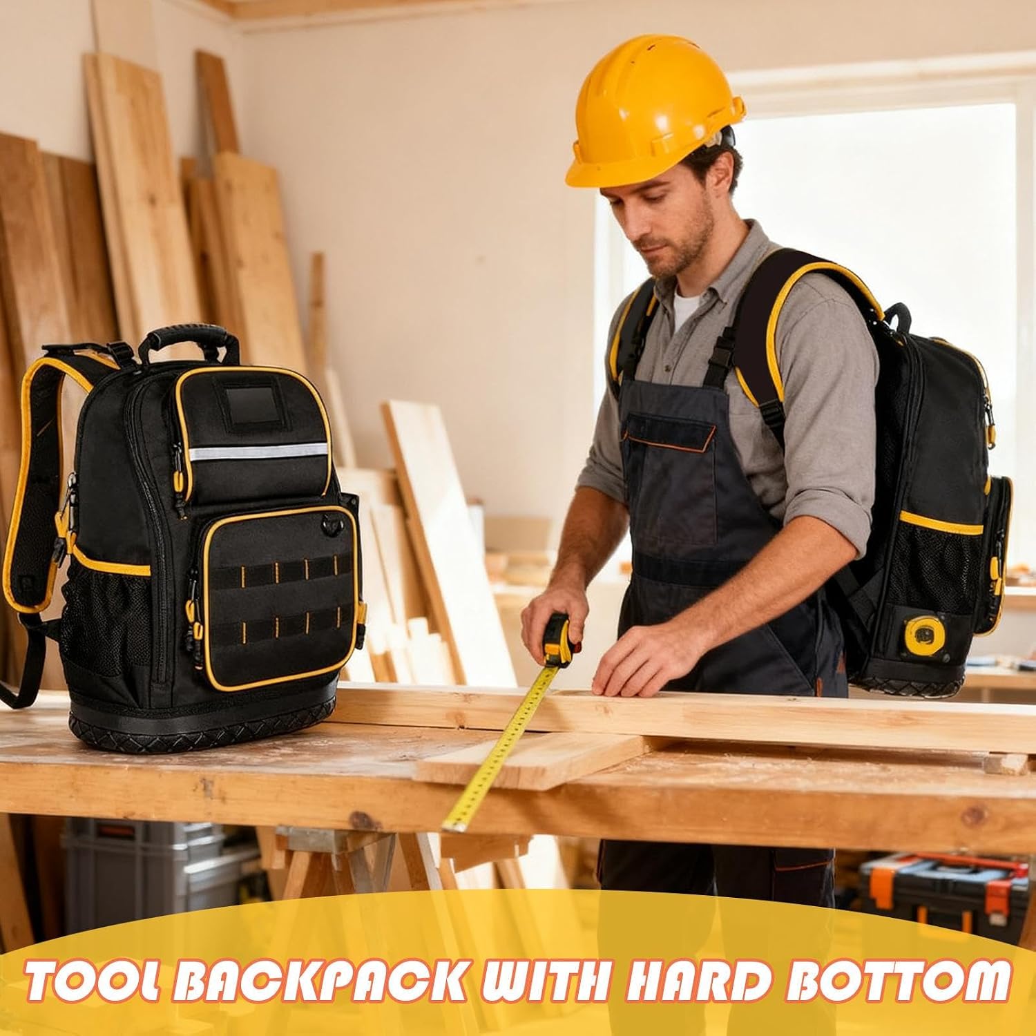  Sac à Dos Pour Outils – Organisateur à Rigide Pour électricien, Sac Robuste De Qualité, Travaux De Réparation De Chantier, Tâches D'entretien, Projet De Maison, Travail De Camping En Plein Air