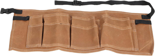  Wakects Sac De Rangement Pour Outils De Jardin, Toile De Cire Humide, Sac à Outils étanche Avec 8 Poches, Ceinture Réglable 25,4 X 10,2 Pouces Pour Le Travail Du Bois, Le Jardinage, Le Bricolage,