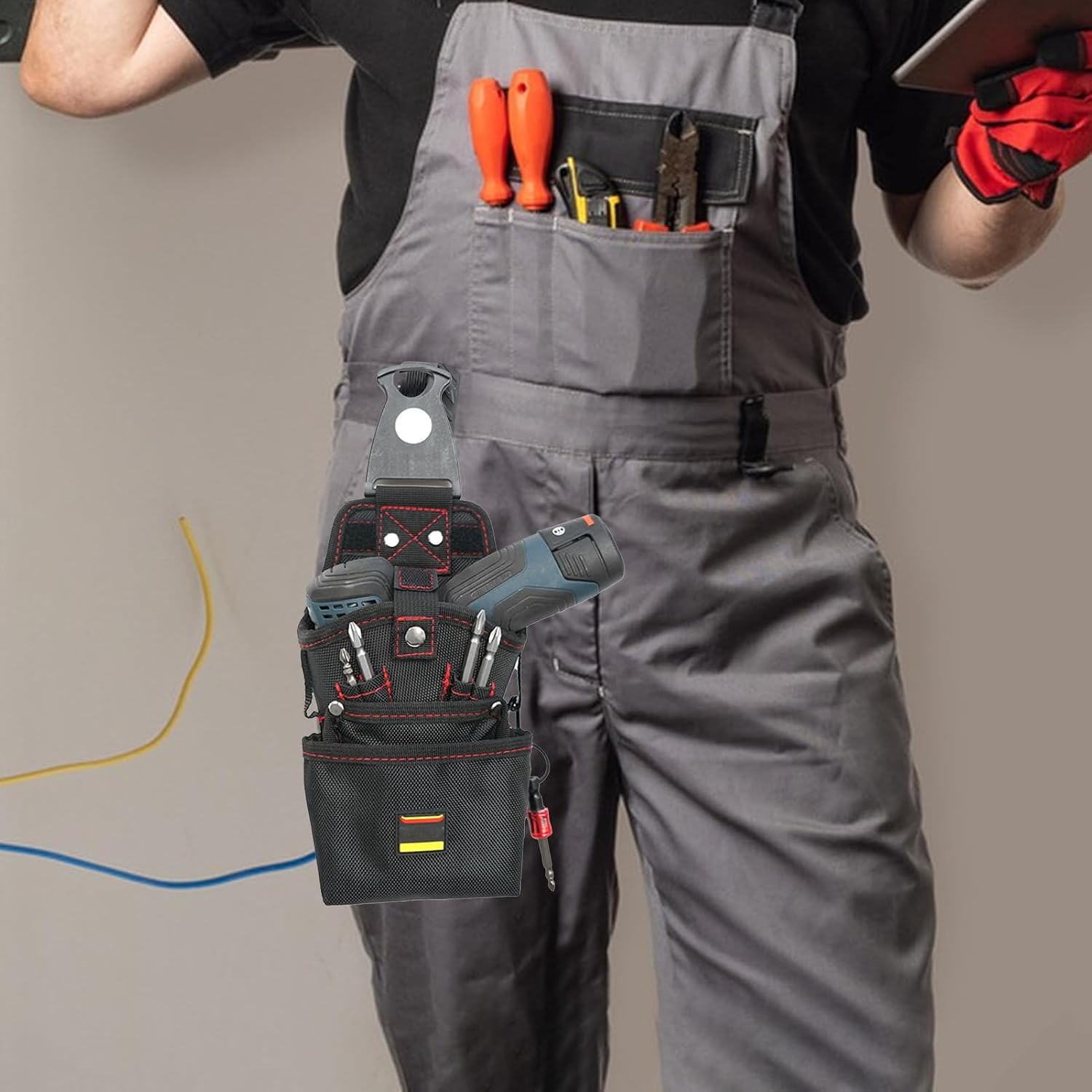  Pochette Outils Avec Clip Ceinture | Sac Organisateur De Travail Utilitaire Magnétique | Étanche Et Résistante Porte Perceuse Et Vis Outdoor Chantier