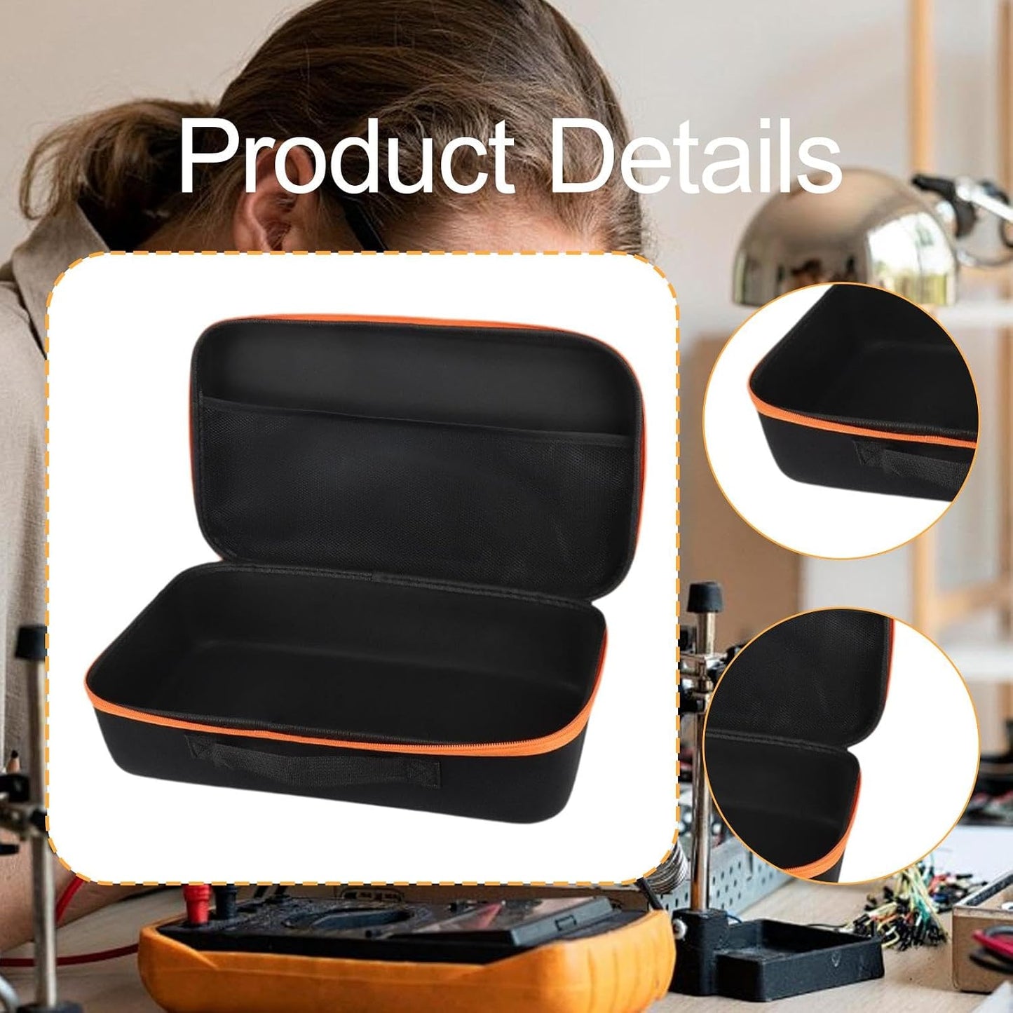  Sac De Rangement Outils Trousse Outils Rouleau Oxford Sac Rigide Portable Rangement Accessoires Boîte Outils Multifonction Pour Professionnels Atelier, Orange