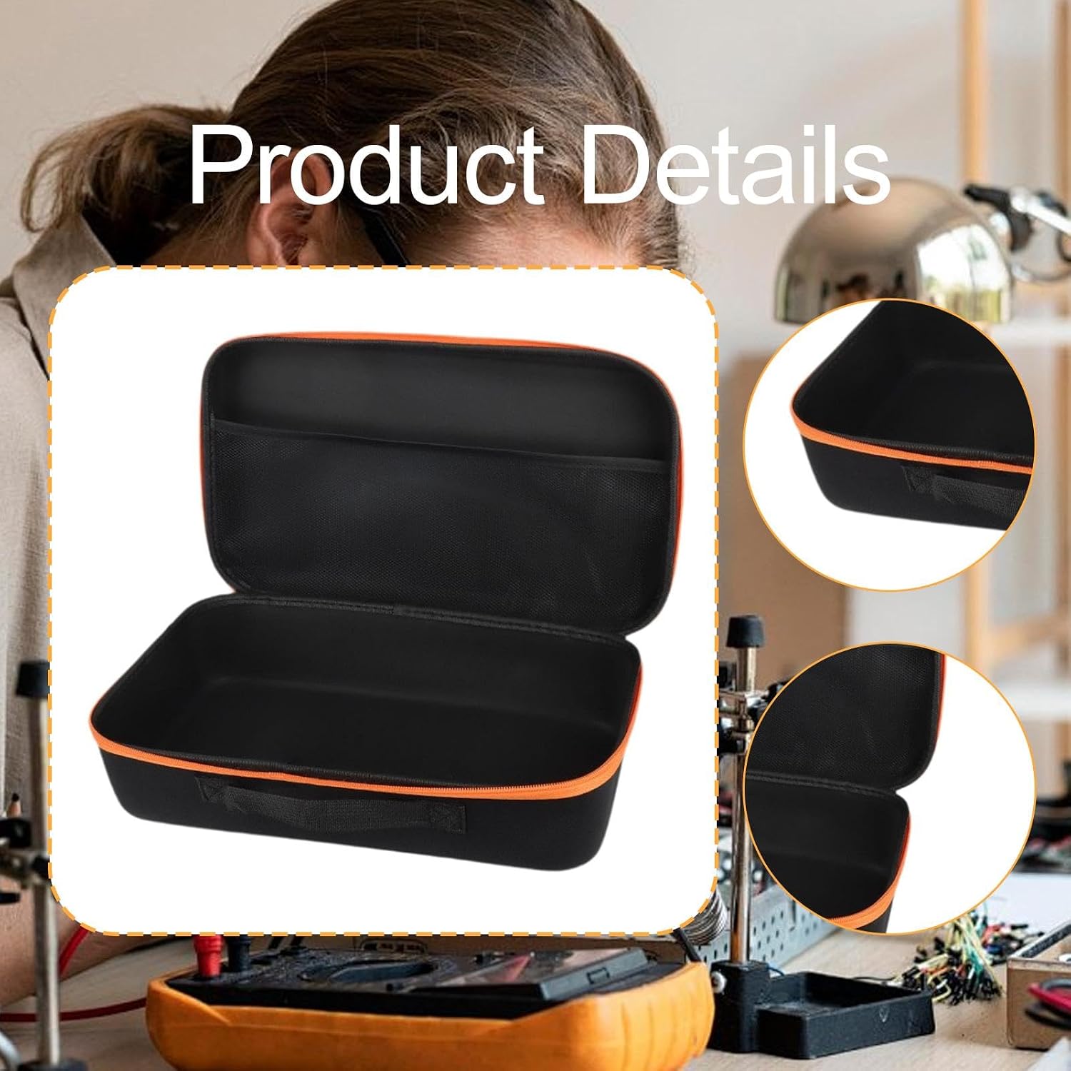  Sac De Rangement Outils Trousse Outils Rouleau Oxford Sac Rigide Portable Rangement Accessoires Boîte Outils Multifonction Pour Professionnels Atelier, Orange