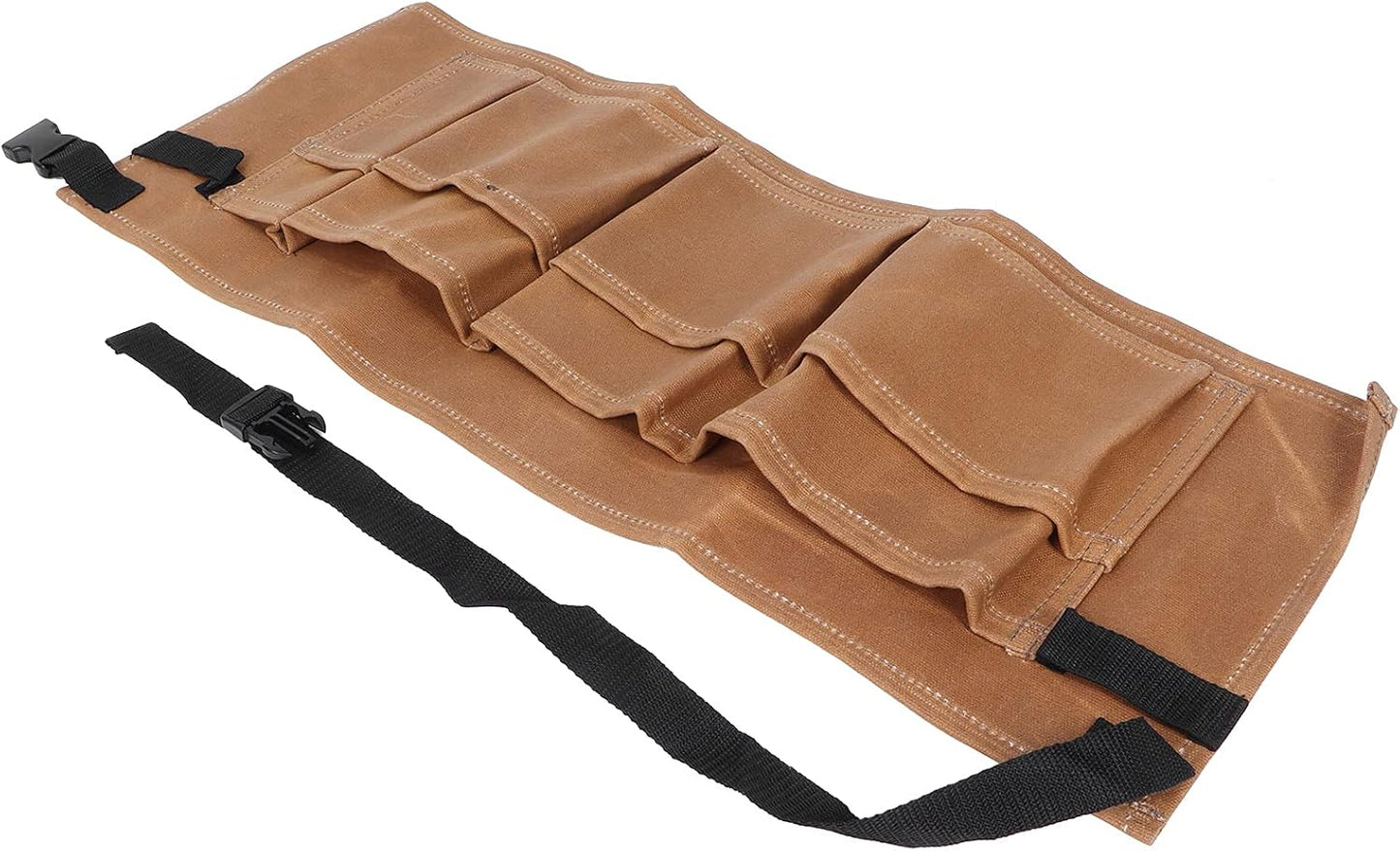  Wakects Sac De Rangement Pour Outils De Jardin, Toile De Cire Humide, Sac à Outils étanche Avec 8 Poches, Ceinture Réglable 25,4 X 10,2 Pouces Pour Le Travail Du Bois, Le Jardinage, Le Bricolage,