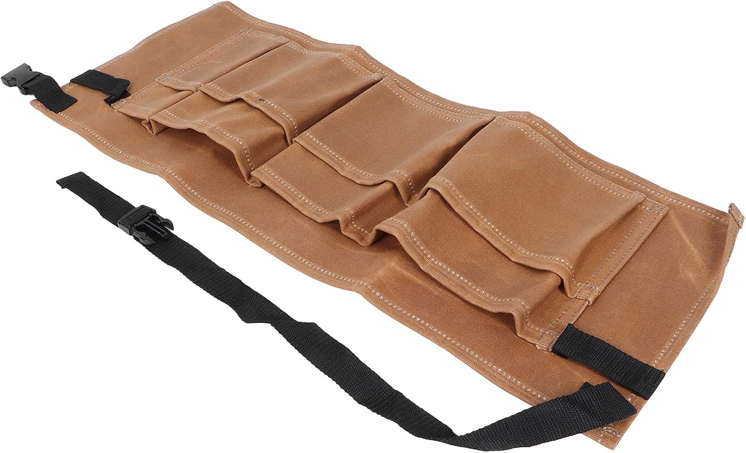  Wakects Sac De Rangement Pour Outils De Jardin, Toile De Cire Humide, Sac à Outils étanche Avec 8 Poches, Ceinture Réglable 25,4 X 10,2 Pouces Pour Le Travail Du Bois, Le Jardinage, Le Bricolage,