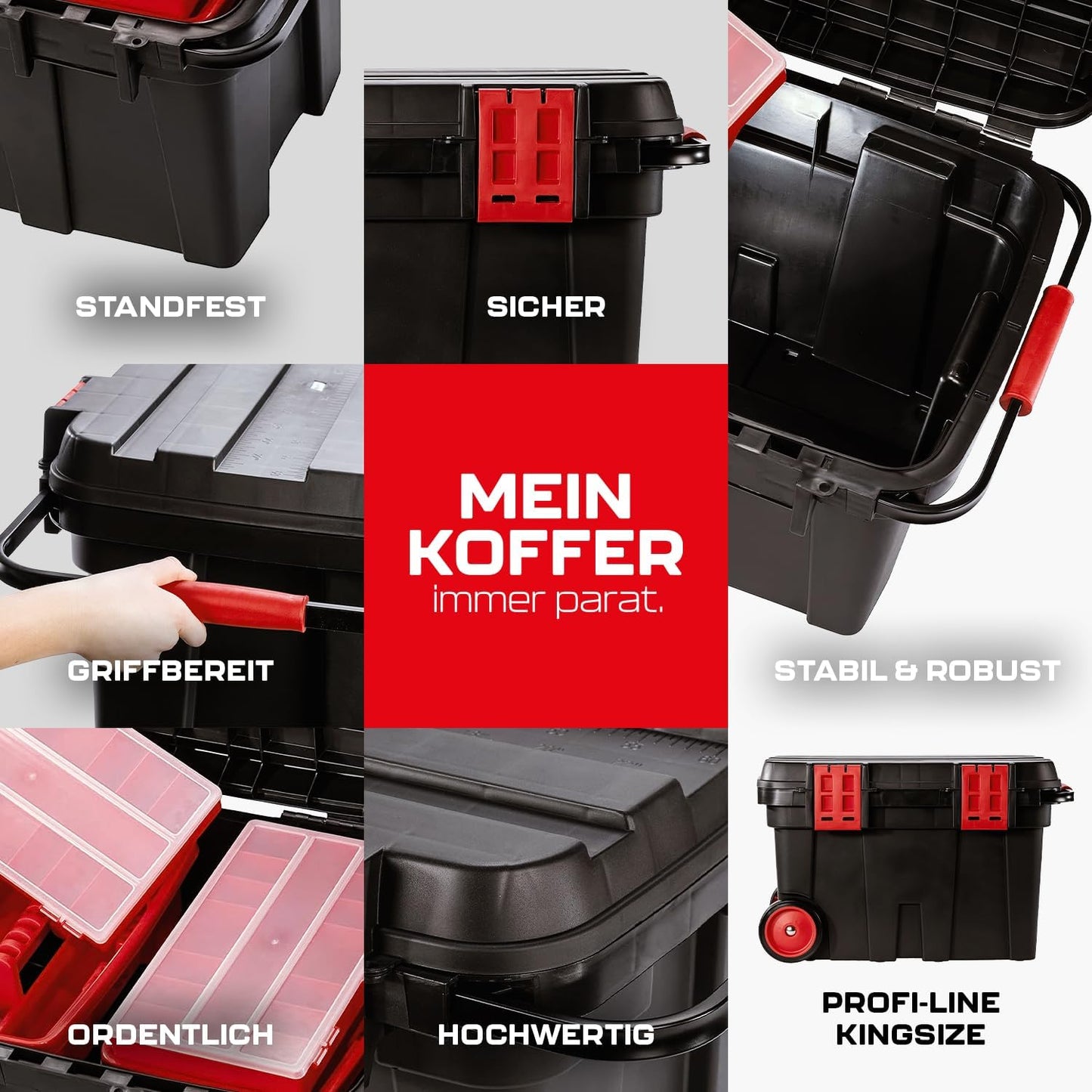  Parat Valise Spéciale PROFI-LINE KingSize (taille XXXL / Conteneur à Outils Enroulable / Boîte à Outils Noire, Sans Outils) 5814500391