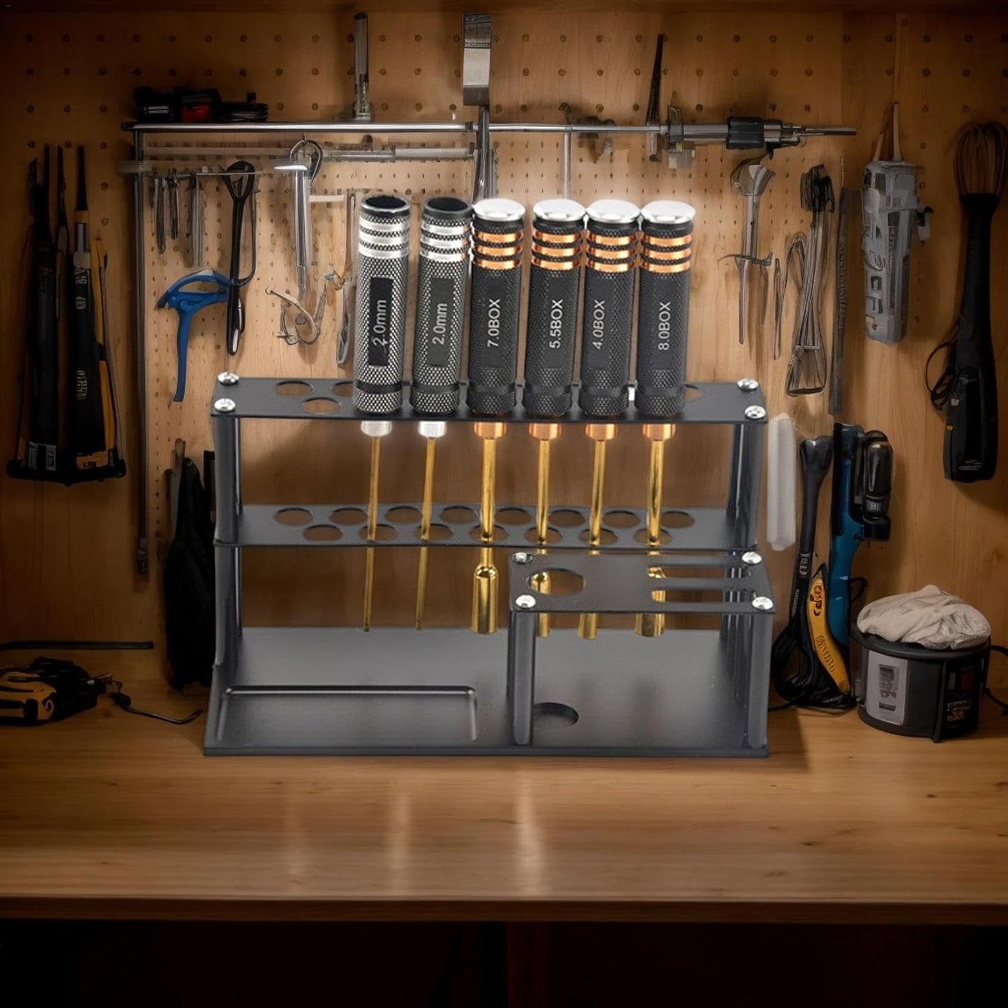 GENERIC Organiseur D'outils De Voiture Télécommandé, Rangement D'outils D'avion, Support De Jeu De Tournevis, Organisateur D'outils Multifonctionnels, Outils D'avion, Plateau à Vis, Support Coupe-fil Pour Vis