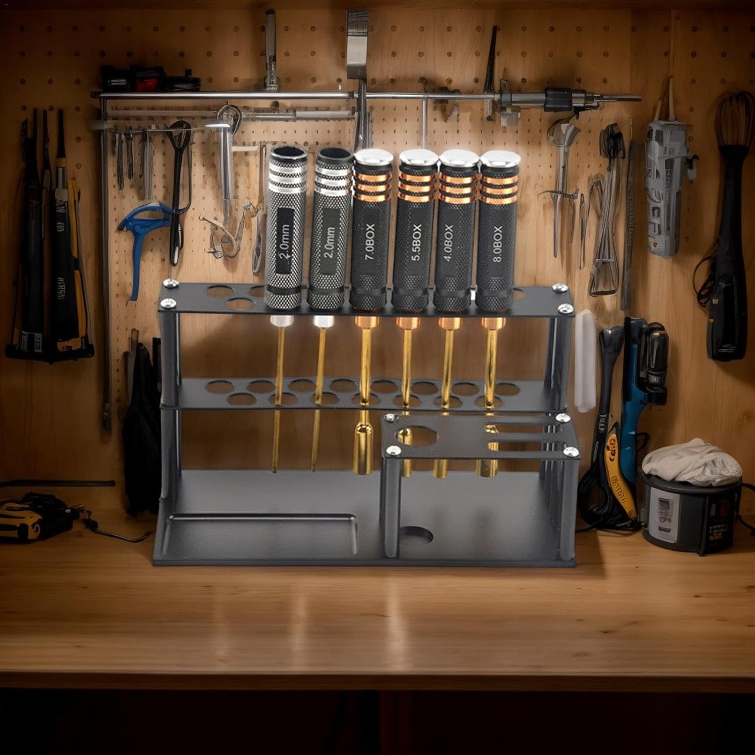 GENERIC Organiseur D'outils De Voiture Télécommandé, Rangement D'outils D'avion, Support De Jeu De Tournevis, Organisateur D'outils Multifonctionnels, Outils D'avion, Plateau à Vis, Support Coupe-fil Pour Vis