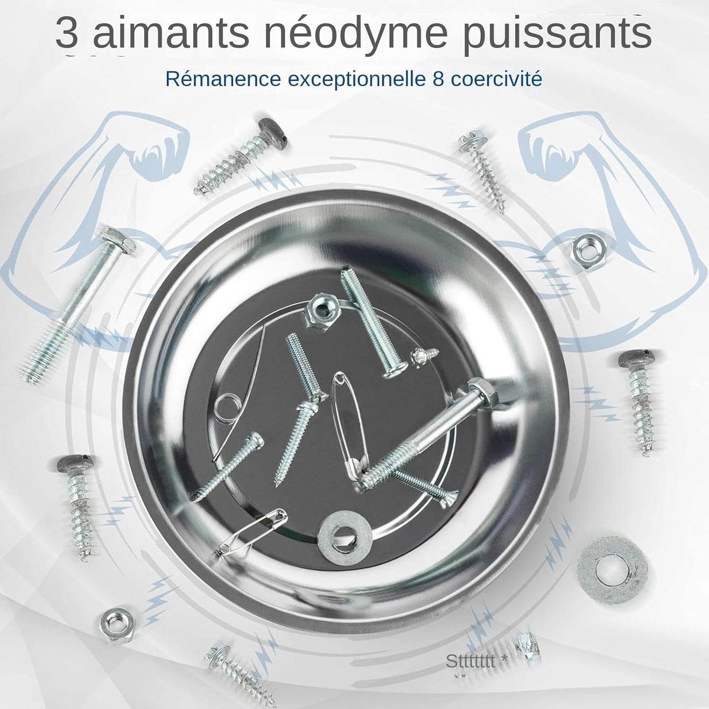  Plateau À Outils Magnétique | Plateau À Vis D'atelier | Support De Rangement À Vis | Plateau Magnétique Robuste En Acier Inoxydable, Porte-outil, Bol À Vis Mécanique Pour La Fixation Des Écrous Et Des