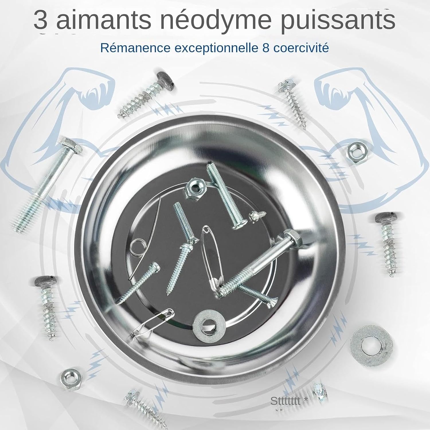  Plateau À Outils Magnétique | Plateau À Vis D'atelier | Support De Rangement À Vis | Plateau Magnétique Robuste En Acier Inoxydable, Porte-outil, Bol À Vis Mécanique Pour La Fixation Des Écrous Et Des
