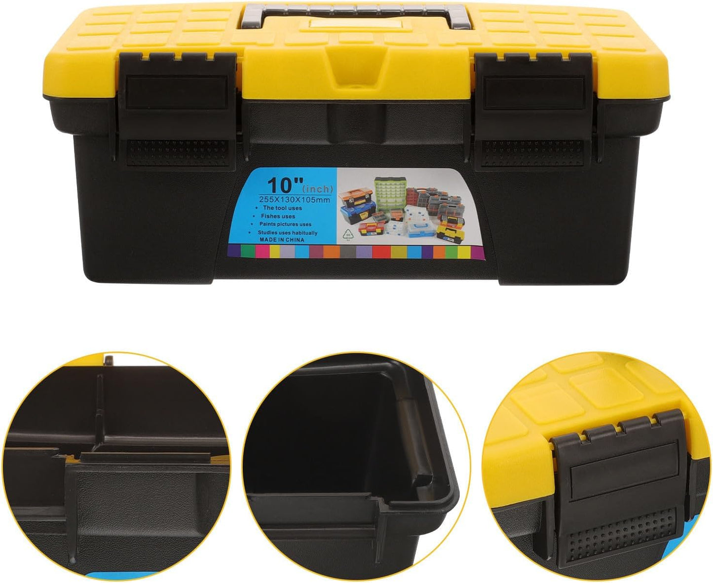  Boîte à Outils Portable En Plastique Noir, Grande Capacité, Design Multifonctionnel Pour Réparations à Domicile Et Outils De Voiture