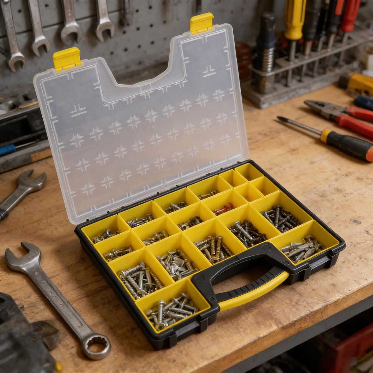  Boîte à Outils Robuste Avec Poignée Coulissante Et Poches Spacieuses, Parfaite Pour Les Mécaniciens Et Les Accessoires D'artisanat
