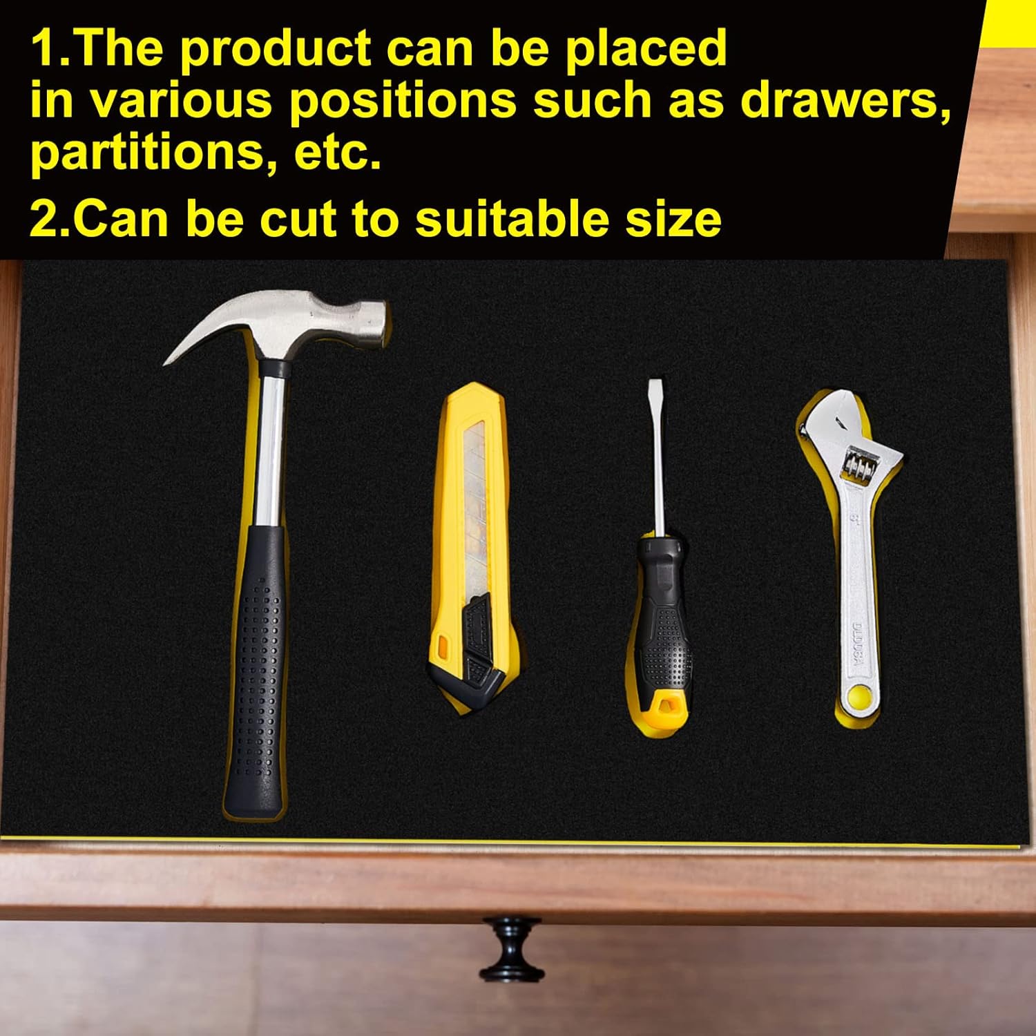  Fabbay Lot De 6 Organiseurs En Mousse Réglables Pour Boîte à Outils En Mousse - Inserts En Mousse Antidérapante Pour Boîte à Outils, Tiroirs, Armoire (43,2 X 55,9 Cm)