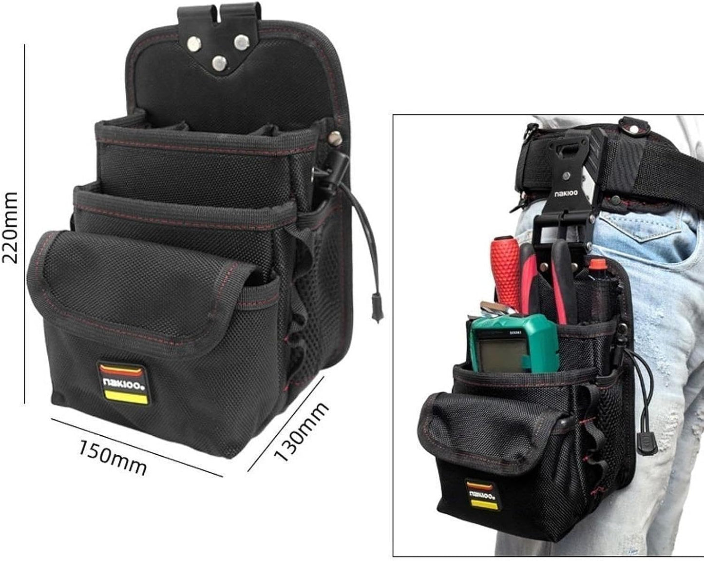  Pochette Porte-outils De Ceinture Pour Outils De Quincaillerie, Sac Banane Pour Les Outils De Travail, Idéal Pour Les Professionnels De La Répa, Style A Tool Pouch