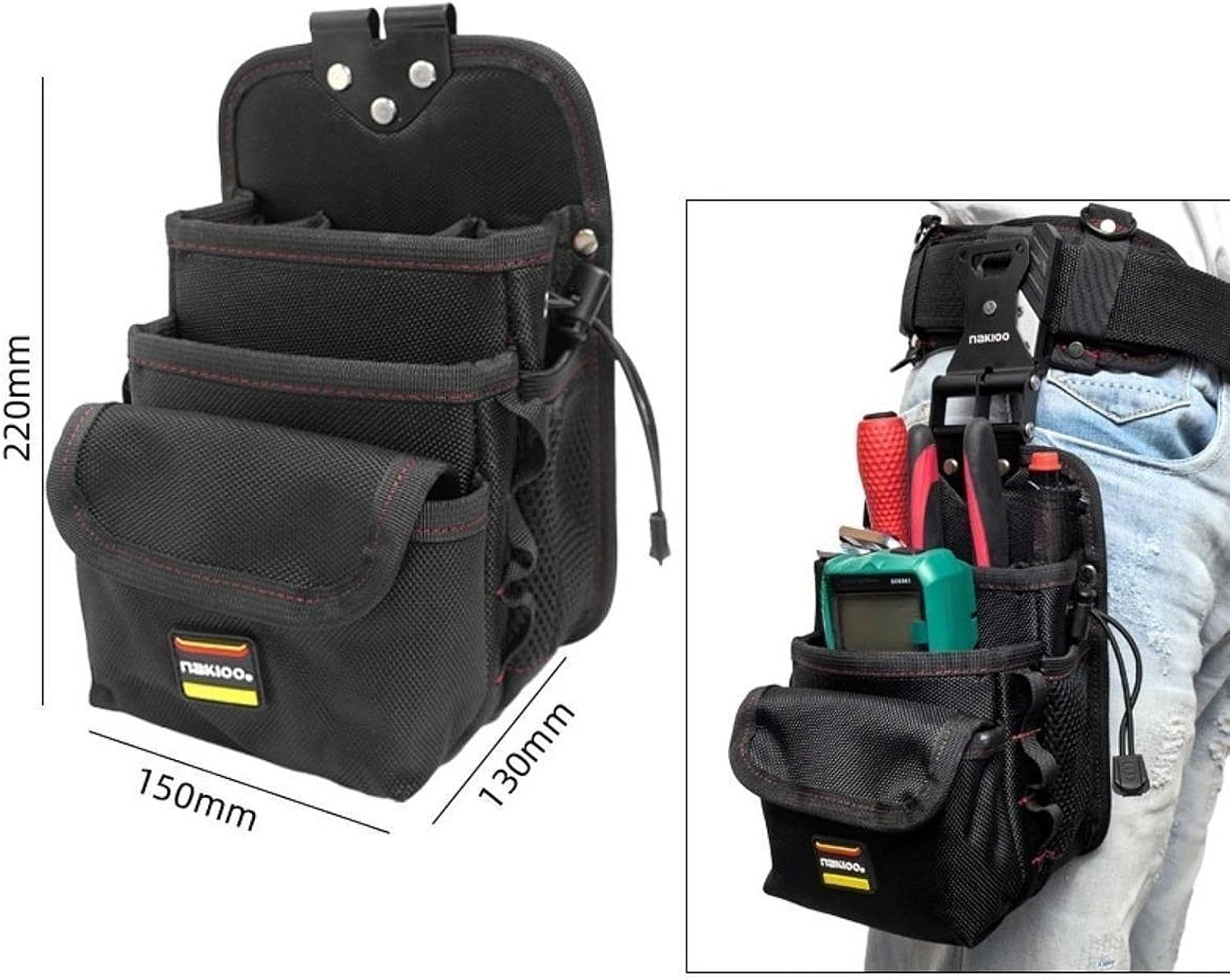  Pochette Porte-outils De Ceinture Pour Outils De Quincaillerie, Sac Banane Pour Les Outils De Travail, Idéal Pour Les Professionnels De La Répa, Style A Tool Pouch