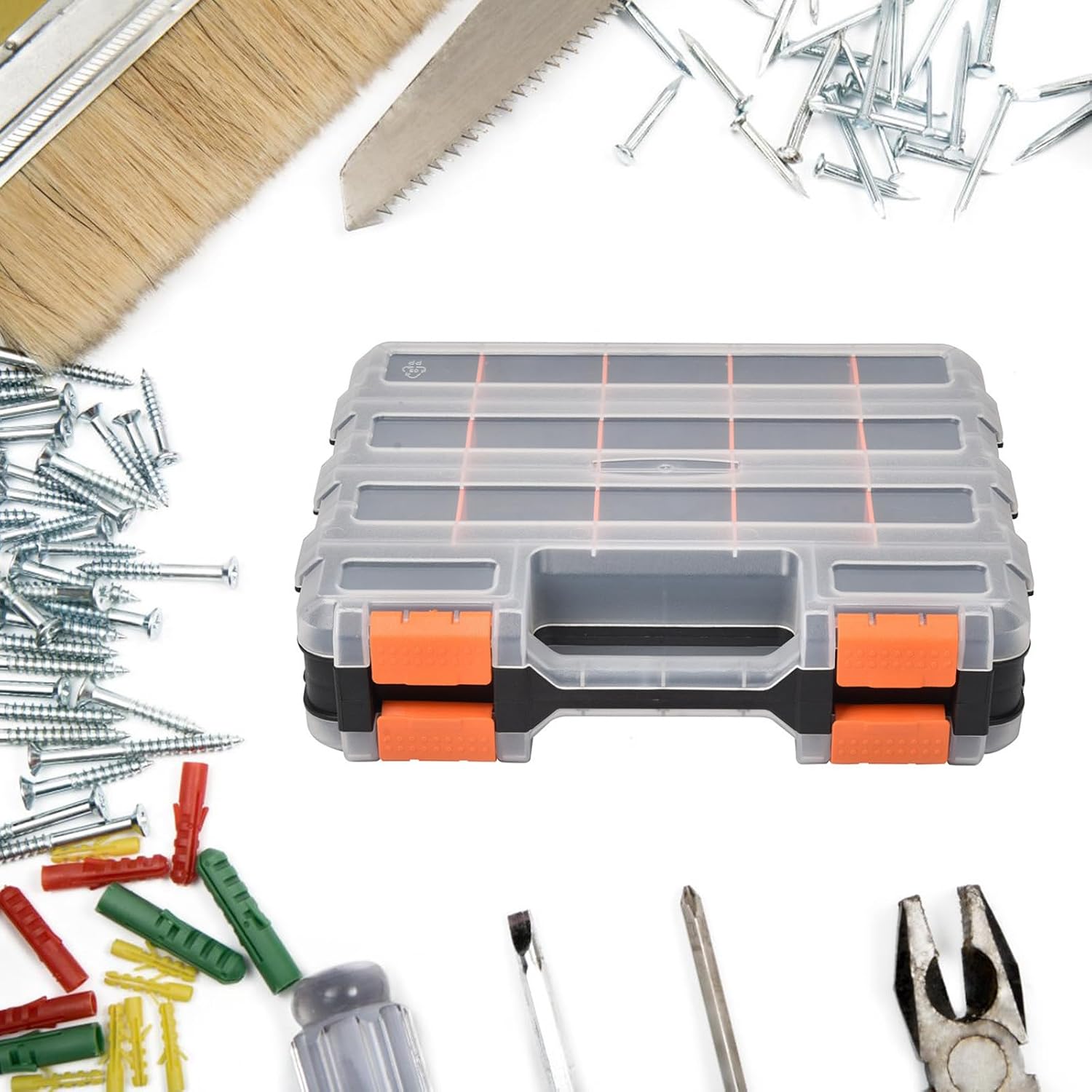  Boîte à Outils Double Face - Boîte De Rangement Pour Petites Pièces - Boîte De Rangement Pour Petites Pièces Avec Séparateurs Amovibles