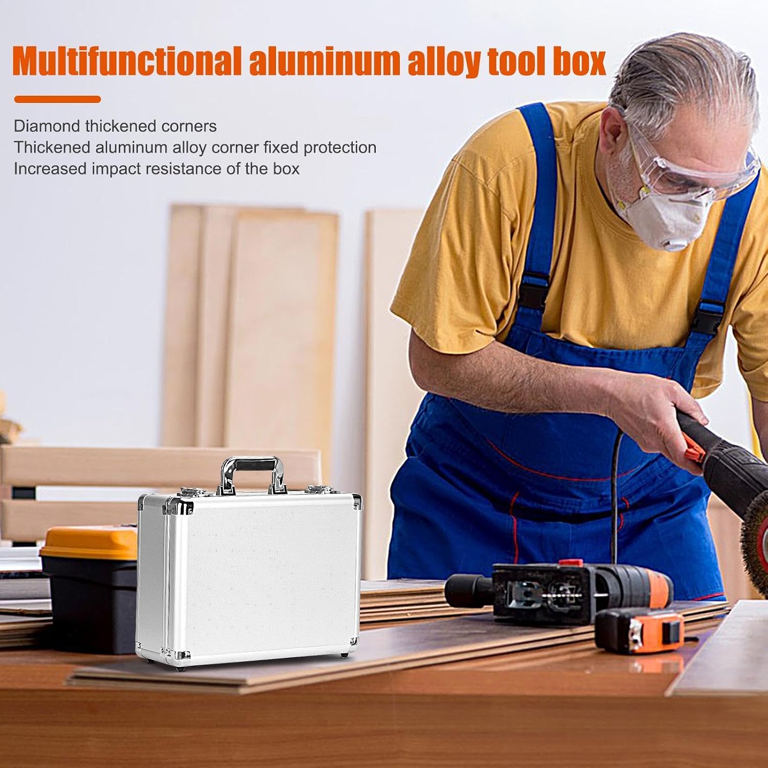  Boîte De Rangement Carrée | Boîtes à Outils Portables En Aluminium | Petite Boîte De Rangement Avec Doublure En éponge | Boîte De Rangement Compacte En Alliage D'aluminium Pour Bijoux, Conteneur De