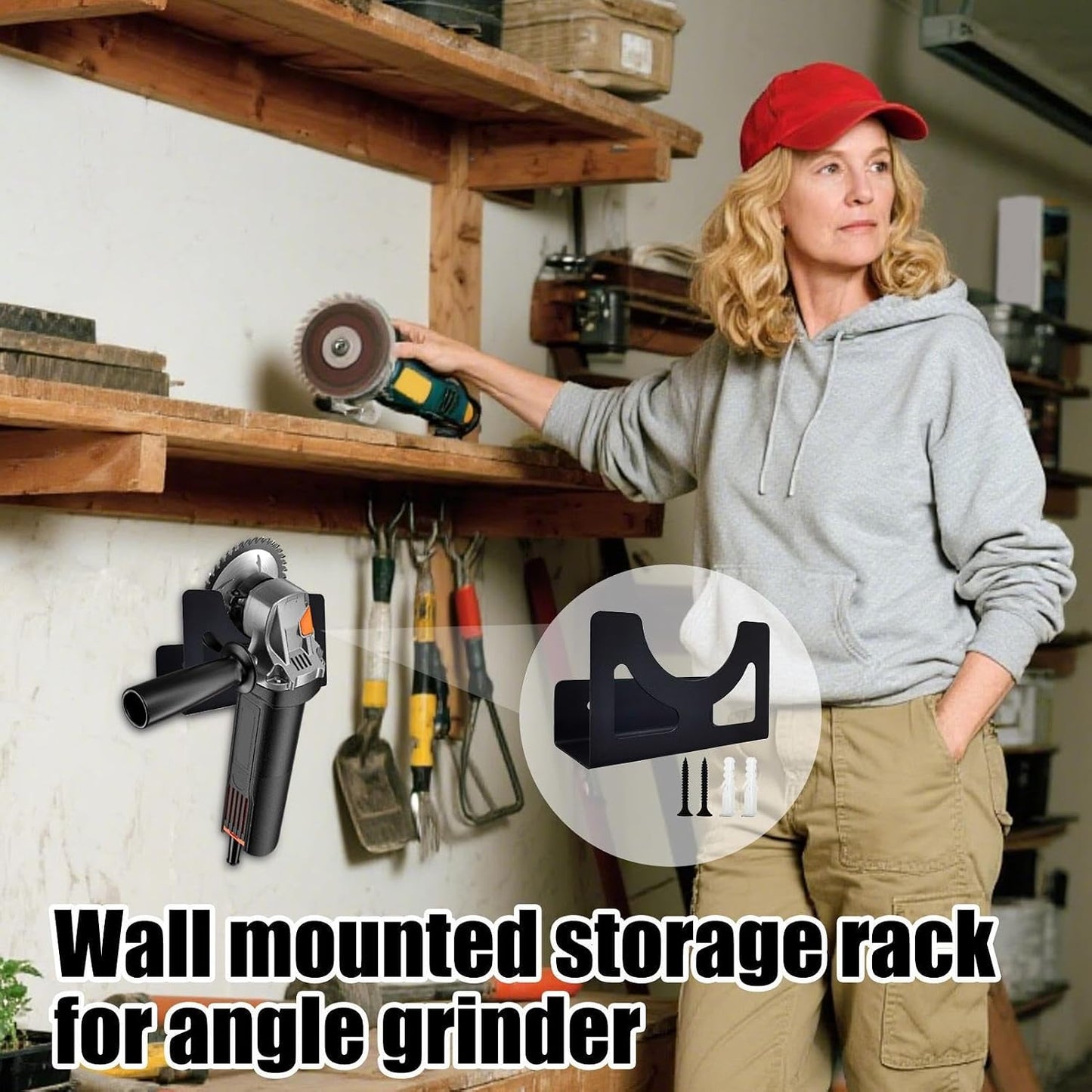 GENERIC Support Pour Meuleuse D'angle, Support Mural, Support De Rangement étroit, 12 X 4 X 7 Cm, Organiseur D'outils Multifonctionnel, Crochet D'équipement Robuste, Pour Installation De Clé électrique