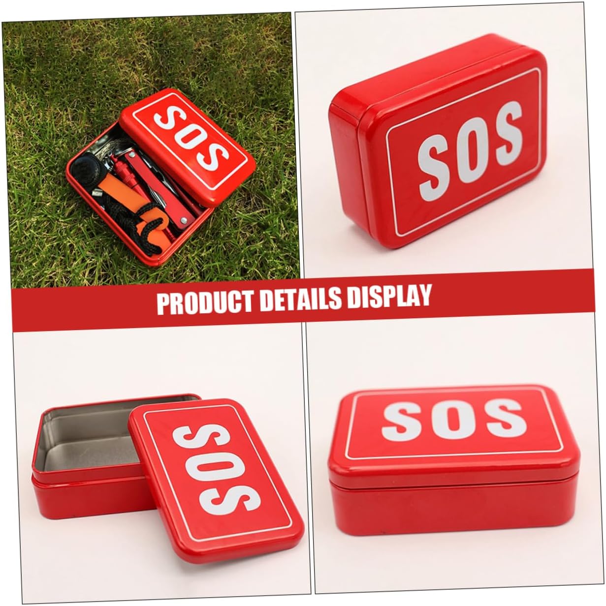 BESTonZON 4 Pièces Boîte De Rangement Pour Outils Extérieurs De Tinplate Pratique Et Pour Camping Activités Plein Air