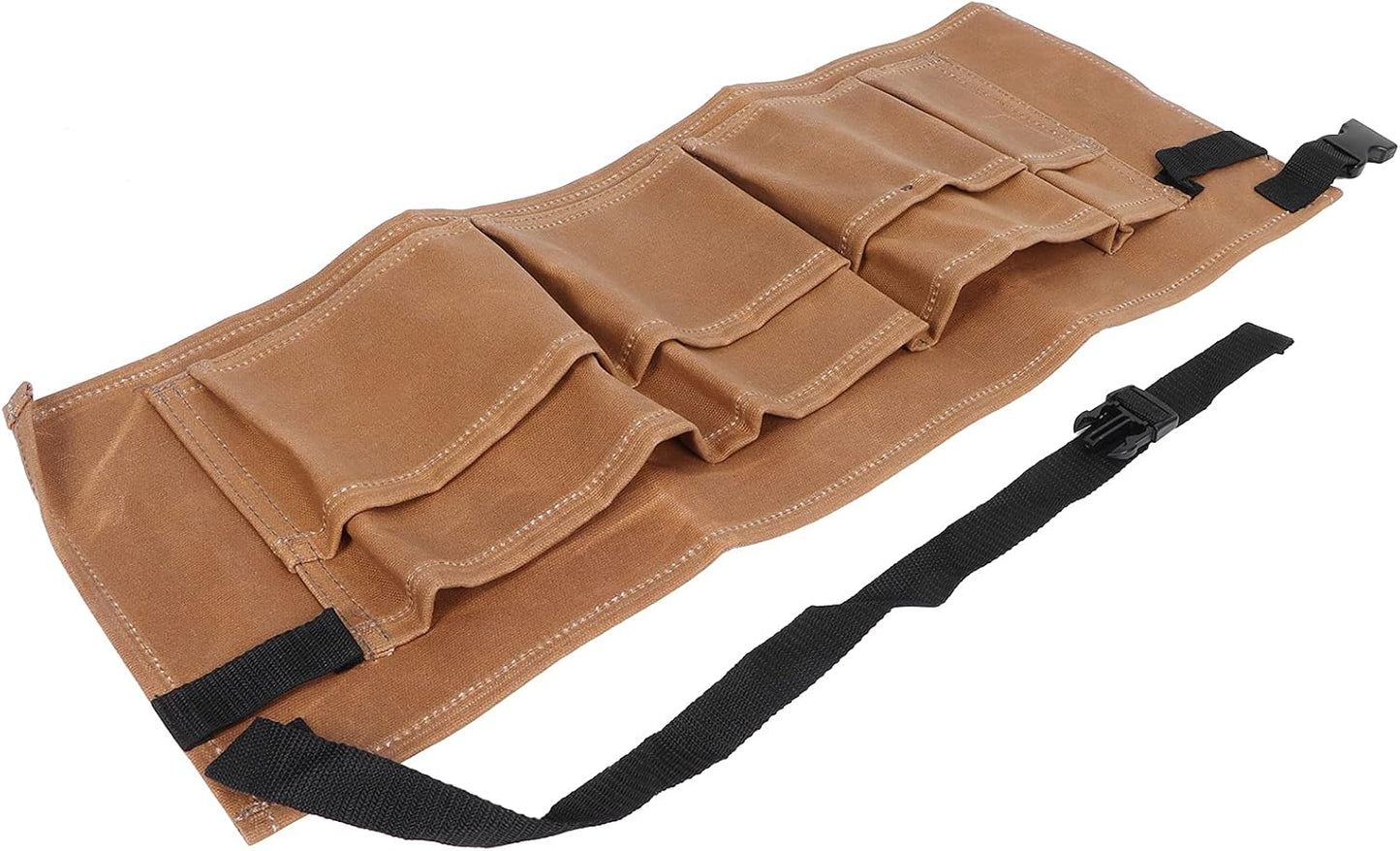  Wakects Sac De Rangement Pour Outils De Jardin, Toile De Cire Humide, Sac à Outils étanche Avec 8 Poches, Ceinture Réglable 25,4 X 10,2 Pouces Pour Le Travail Du Bois, Le Jardinage, Le Bricolage,