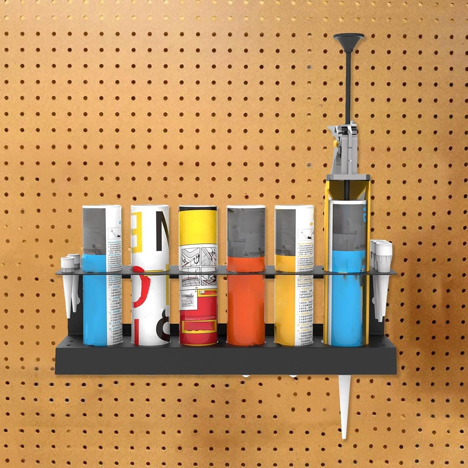  Support Pour Tubes En Silicone | Rangement Pour Bouteilles Avec Pulvérisateur - Organisateur De Bouteilles Avec Pulvérisateur Mural Pour Service D'étanchéité Et Detailing De Voitures En Atelier Et