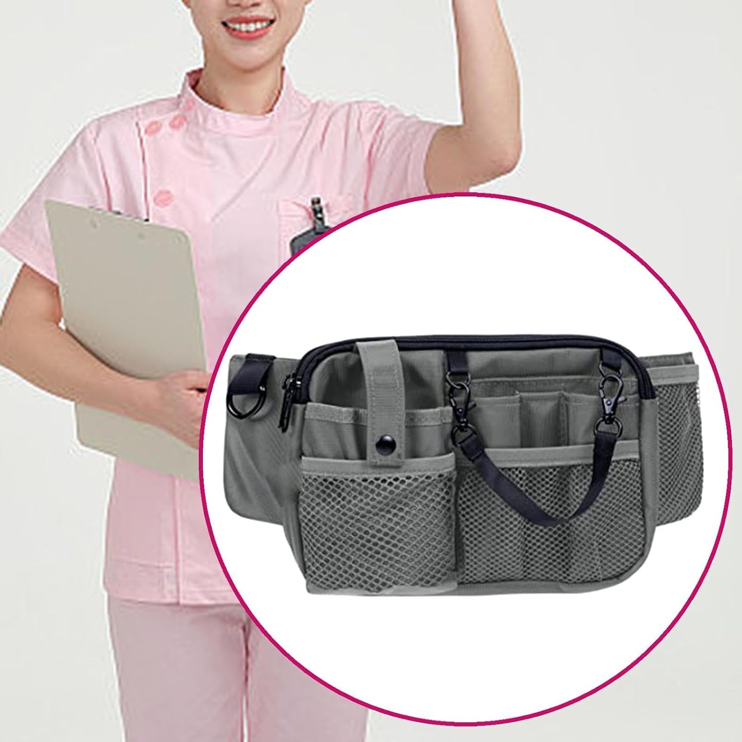  Sac Banane Utilitaire Pour Infirmière, Ceinture Organisatrice Pour Fournitures, Grise