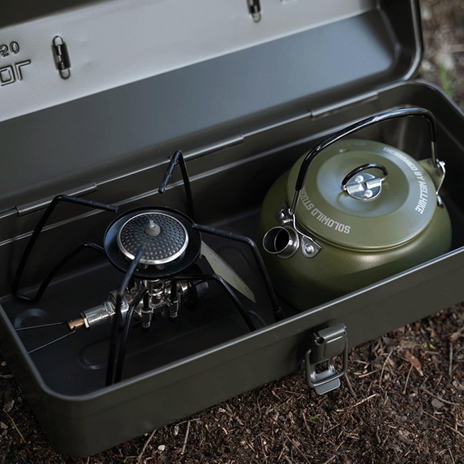  Boîte De Rangement En Métal Pour Outils De Camping - Convient Pour Le Camping - Avec Séparateurs Doublés En Feutre - Utilisation Intérieure Et Extérieure