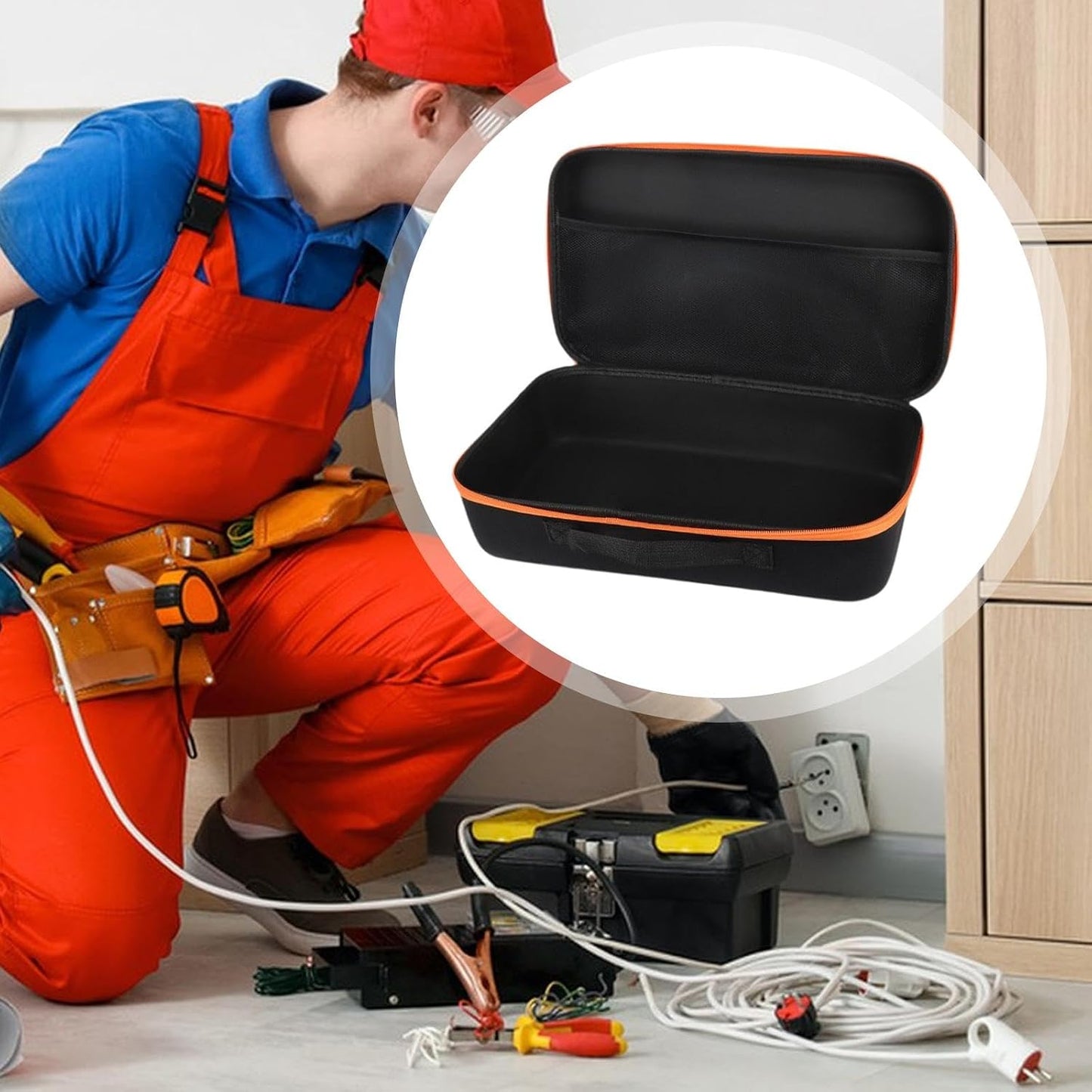  Sac De Rangement Outils Trousse Outils Rouleau Oxford Sac Rigide Portable Rangement Accessoires Boîte Outils Multifonction Pour Professionnels Atelier, Orange