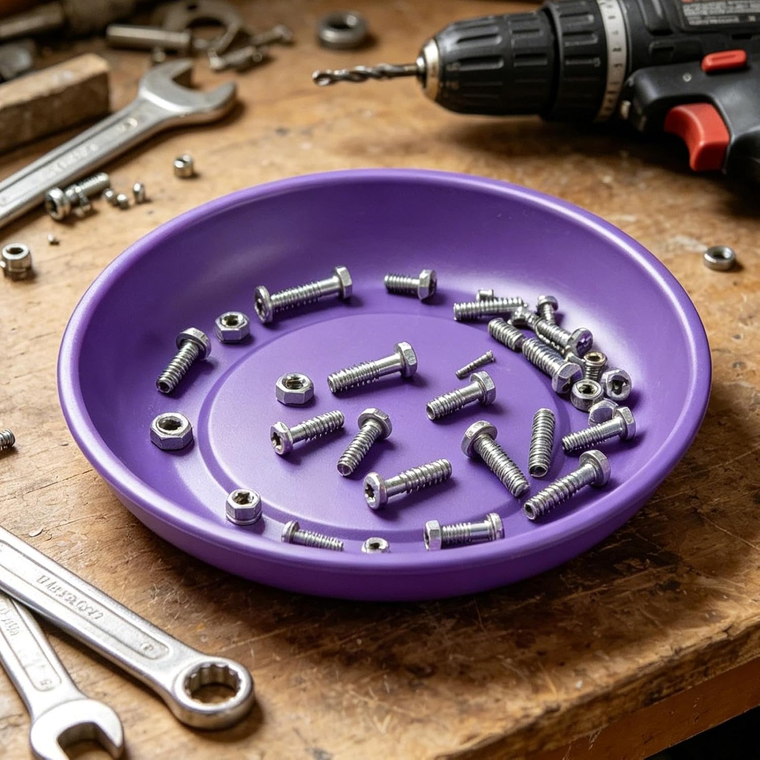  Plateau à Outils Magnétique – Bol De Rangement En Acier Inoxydable – Plateau De Pièces – Pour Atelier, Garage, Réparation De Voiture
