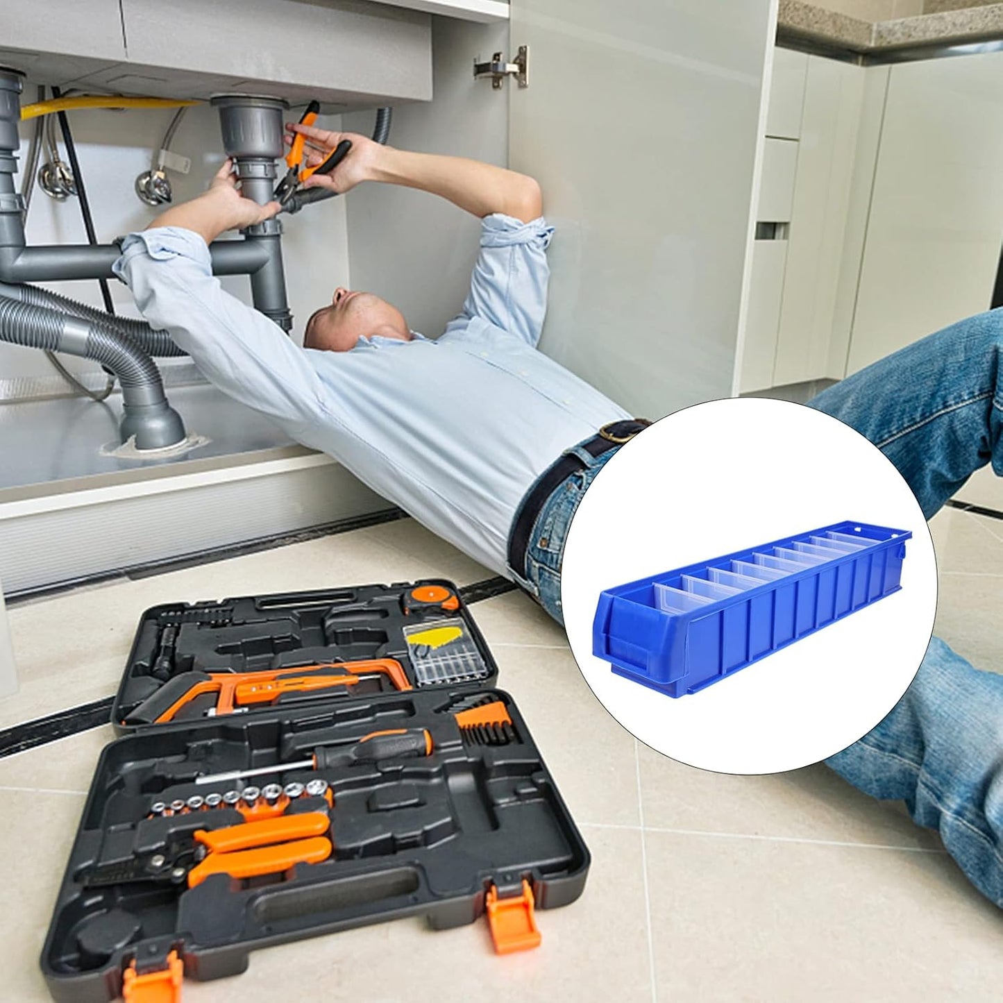  VICASKY Boîte De Rangement Pour Outils Boîte De Classification Des Vis En Polyéthylène Léger Cuisine Et Extérieur