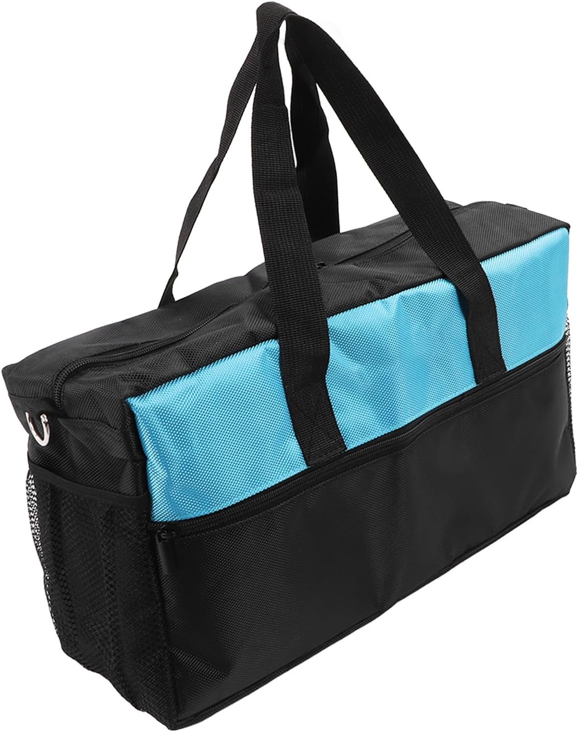  Sac à Outils Robuste En Tissu Oxford à Large Bouche, Sac à Outils Pour électricien Avec Poches, Organisateur De Rangement, Noir Bleu (16 Pouces)