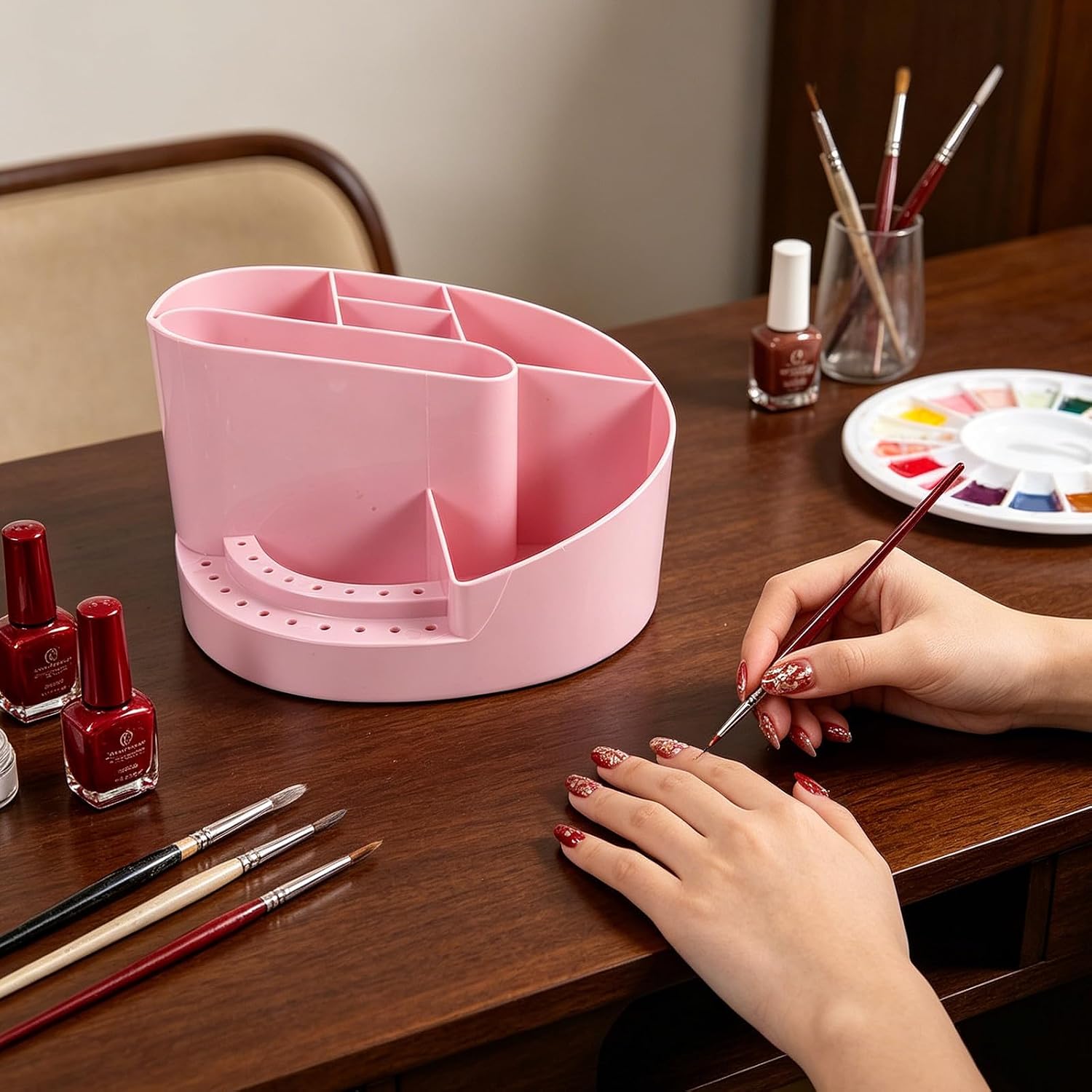  Healvian Boîte De Rangement Multifonction Pour Organiser Facilement Votre Espace De Travail Pour Outils De Manucure Avec Compartiments Design Compact Et Pratique
