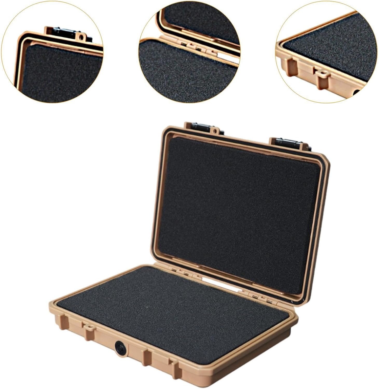  Boîte De Rangement étanche Et Robuste, Organiseur D'équipement, Conteneur De Transport Rigide, Boîte à Outils Multifonctionnelle Avec Insert, Kaki