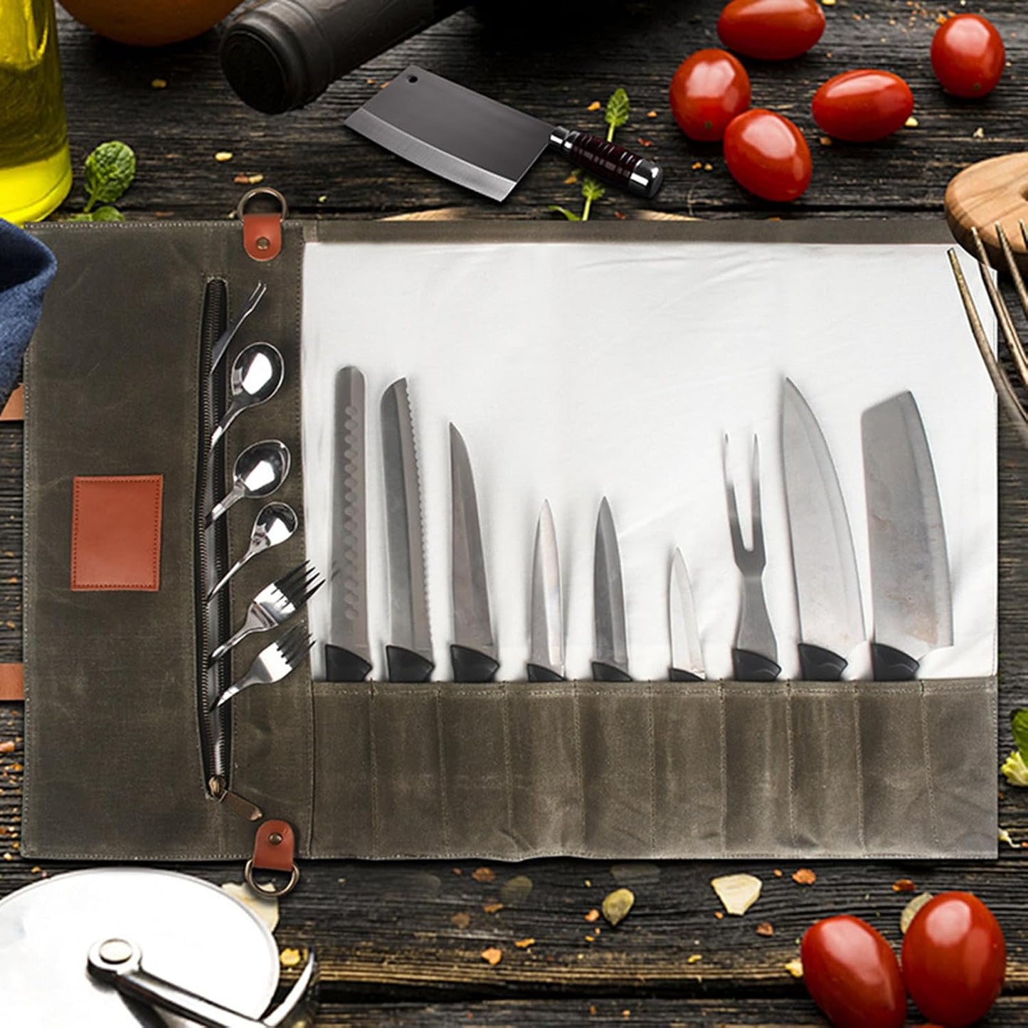  Sac à Outils De Chef Multifonctionnel Avec Poignée Et Bandoulière Pour Outils De Cuisine Et Accessoires