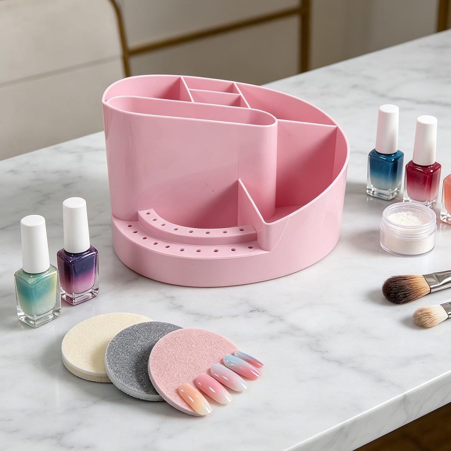  Healvian Boîte De Rangement Multifonction Pour Organiser Facilement Votre Espace De Travail Pour Outils De Manucure Avec Compartiments Design Compact Et Pratique