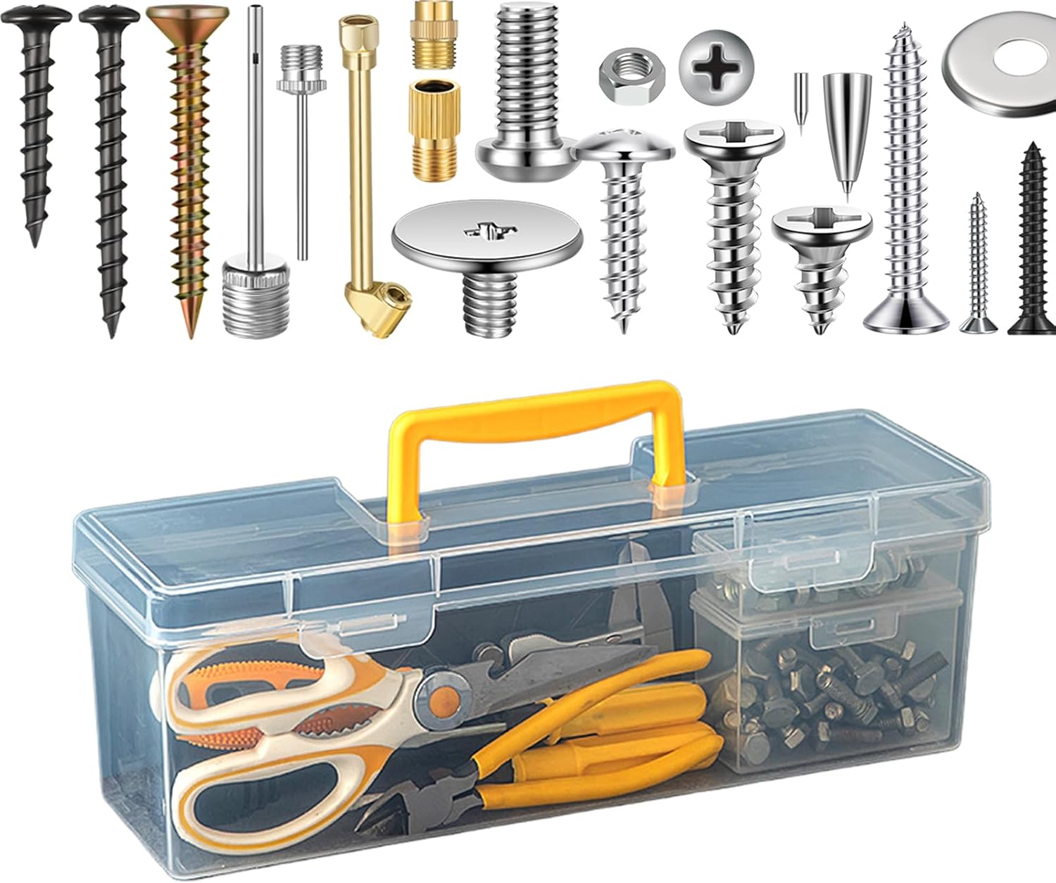  Organisateur De Petite Boîte À Outils | Organisateur De Petits Éléments - Conteneur Transparent À Compartiments Pour Bricolage Électronique Établi Garage
