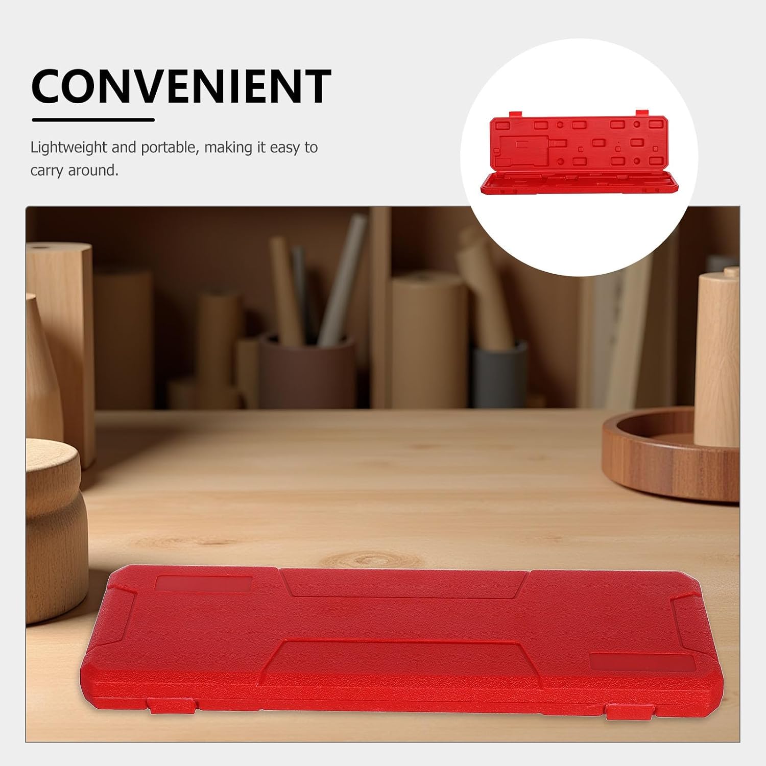  Healvian Boîte De Rangement Rouge Étui Léger En Plastique Design Extérieur Moulé Par Soufflage Protection Résistante Pour Pied à Coulisse Numérique Pour Atelier Et Voyage
