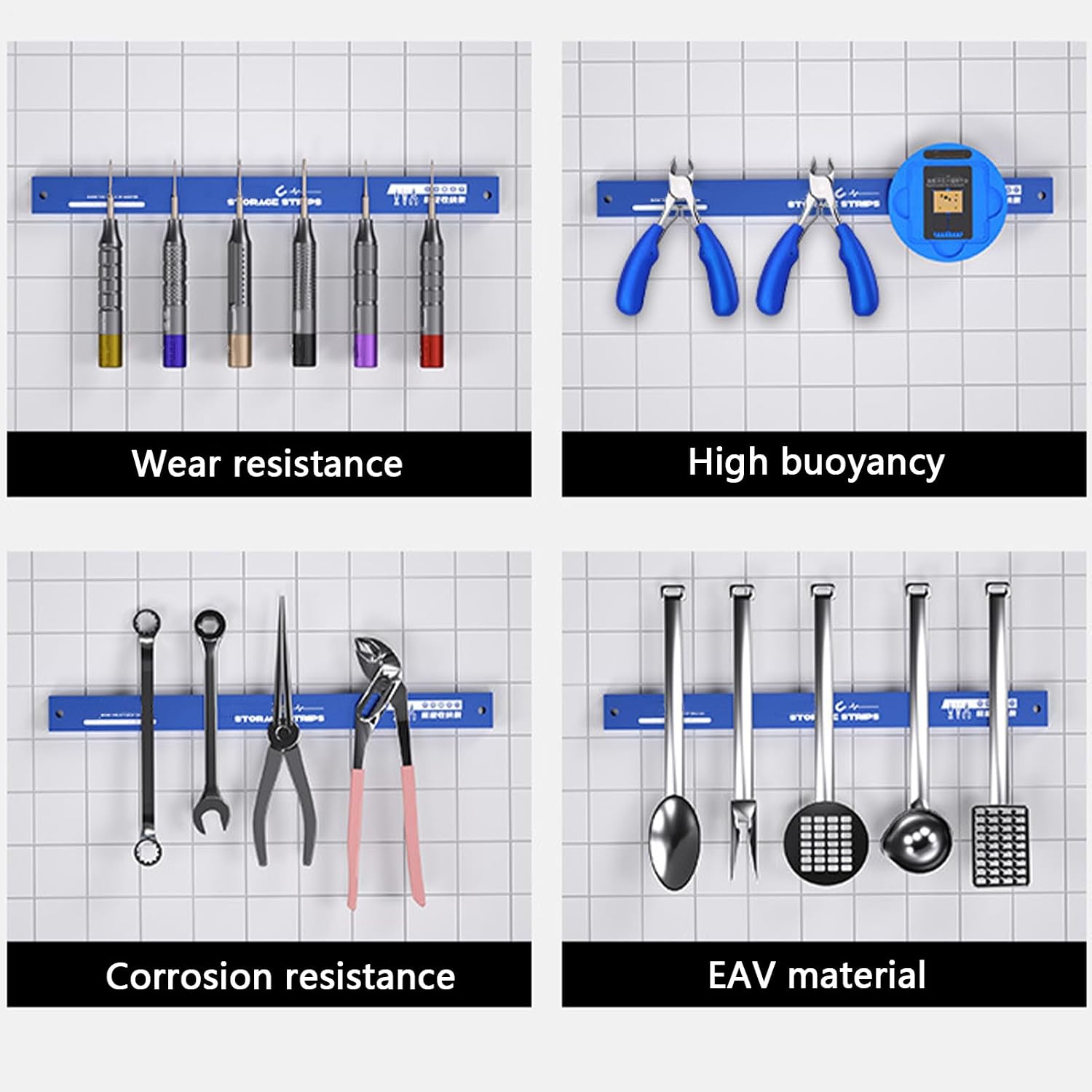  Porte-outils Magnétique Pour Garage, étagère Murale En Acier Inoxydable, Construction Robuste, Design Peu Encombrant, Idéal Pour Atelier, Cuisine Et Petits Appartements, 25 X 2 X 1 Cm