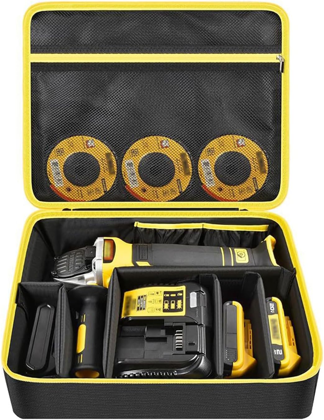 Solution De Rangement Portable Pour Disques Abrasifs Et Pièces D'outils électriques, Cadeaux, Compartiments Renforcés Et Zippés, Moulins Mobiles, Sac De Transport