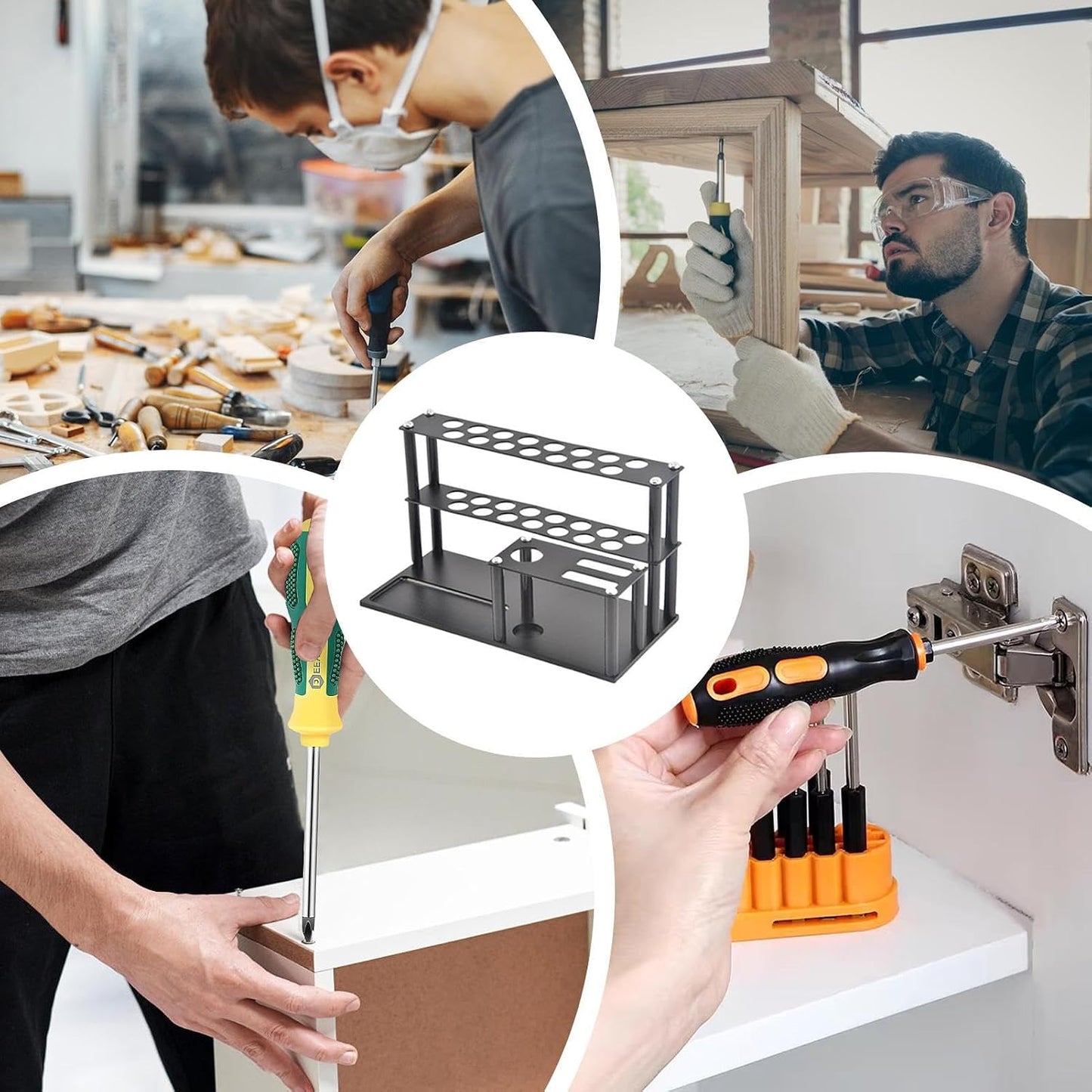  Support De Rangement Pour Tournevis De Bureau, Organisateur De Réparation De Modèle De Voiture, Support à Outils, Plateau à Vis Intégré, Ensemble De Supports De Tournevis, Organisateur Pour Pi