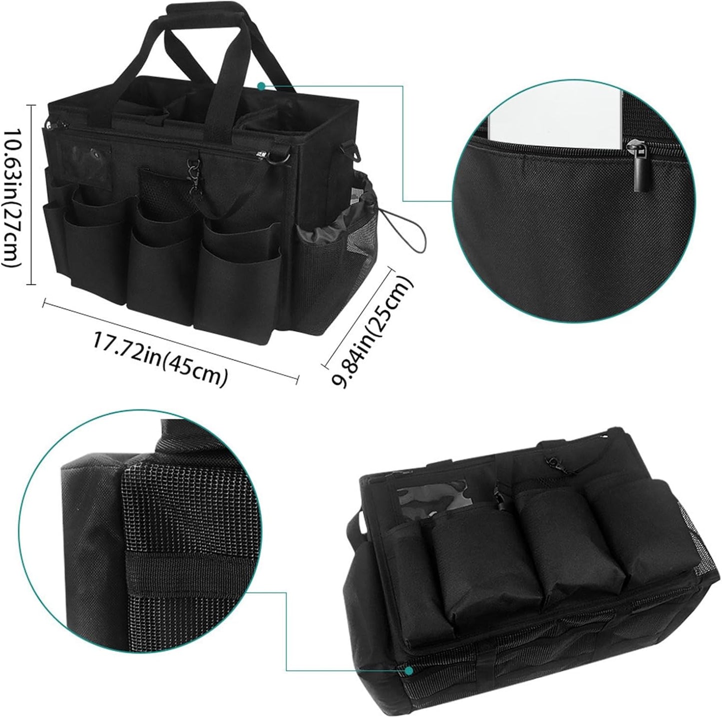  Générique Sacs De Nettoyage Pour Femmes De Ménage | Organisateur Pour Fournitures De Nettoyage,Porte-Outils Mesh Respirant Imperméable Avec Poignée Bretelle Pour Chiffons Époussetage Cuisine