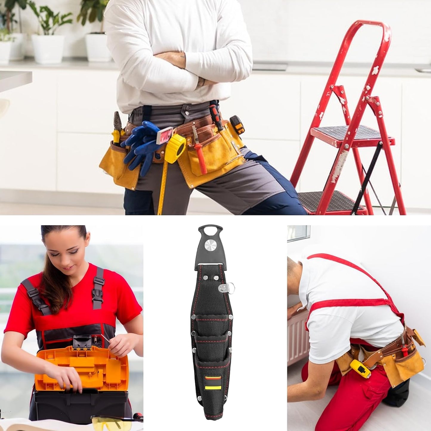  Porte-Outil Ceinture - Sac Plomberie Imperméable,Sac à Outils Compact Résistant Pour Électricien Mécanicien Bricolage Plomberie Pêche Menuiserie Chasse Randonnée