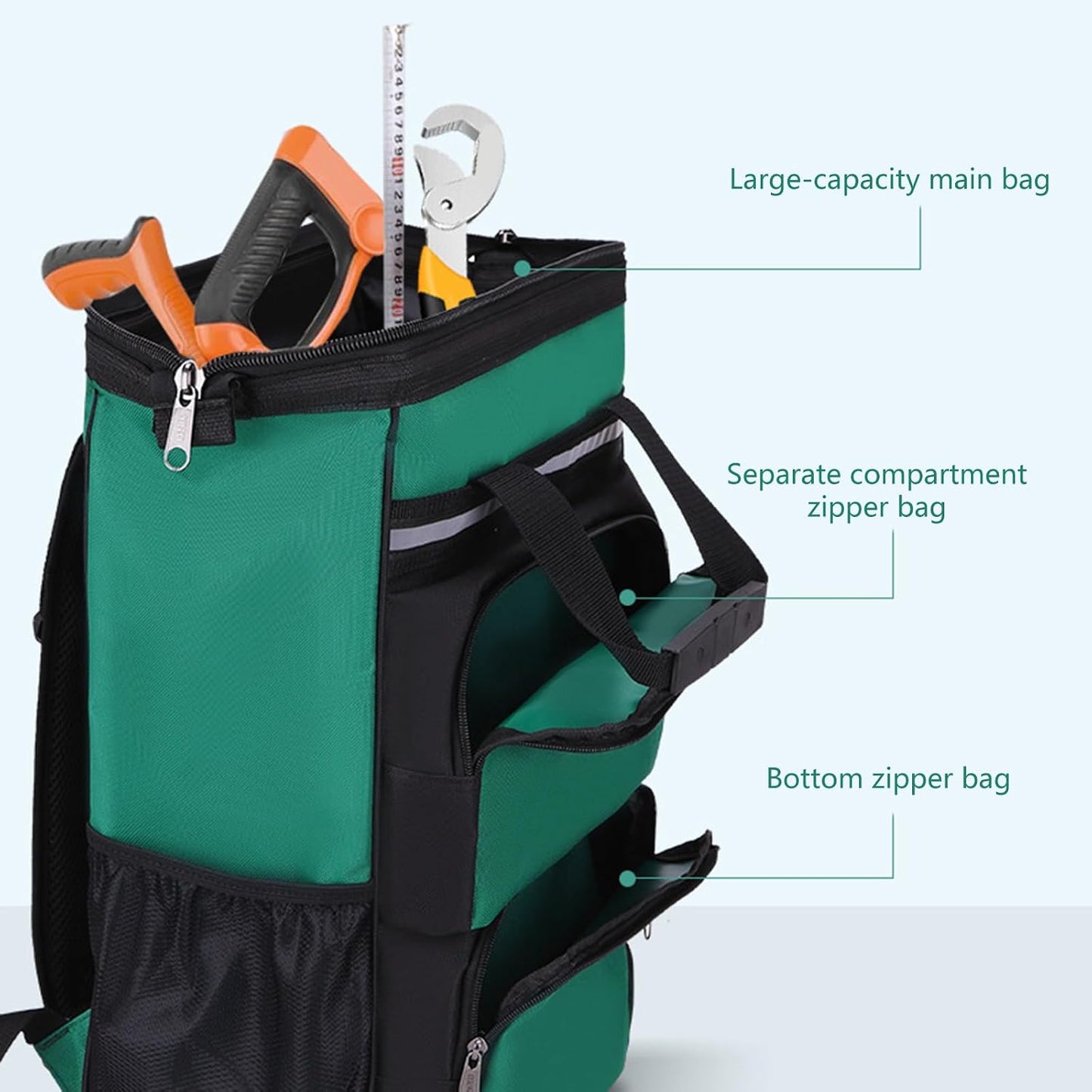  Sac à Dos à Outils Professionnel Imperméable En Tissu Oxford Pour Réparation D'appareils Ménagers Facile à Transporter Rangement Industriel