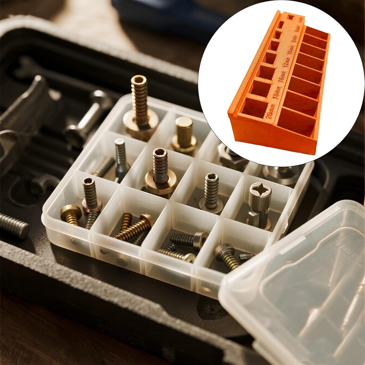  Boîte De Rangement Robuste Pour Vis, Séparateurs Prêts à L'emploi, Améliore L'organisation Des Outils D'atelier, Rangement Du Matériel Avec Plusieurs Compartiments