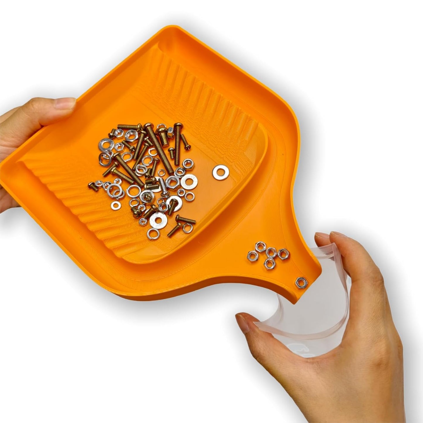  Entonnoir De Tri Multifonction – Plateau De Tri Rapide Pour Toutes Sortes De Petites Choses, Entonnoir Facile à Trier Pour Vis, Boulons, Briques Lego, Cartes Micro SD (orange)