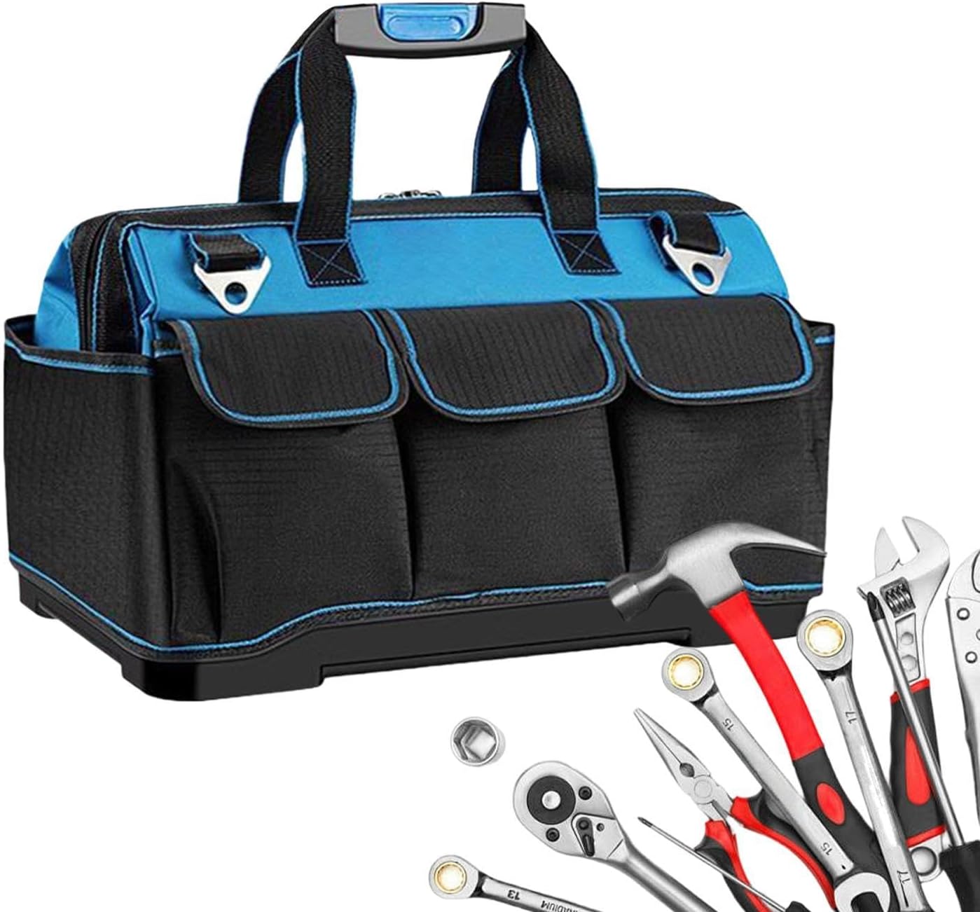  Sac À Outils Robuste,Oxford Résistant Imperméable Multi-poches - Sac À Outils Mécanicien Portable - Pour Extérieur Travaux Réparation Auto Maison Atelier Électricien