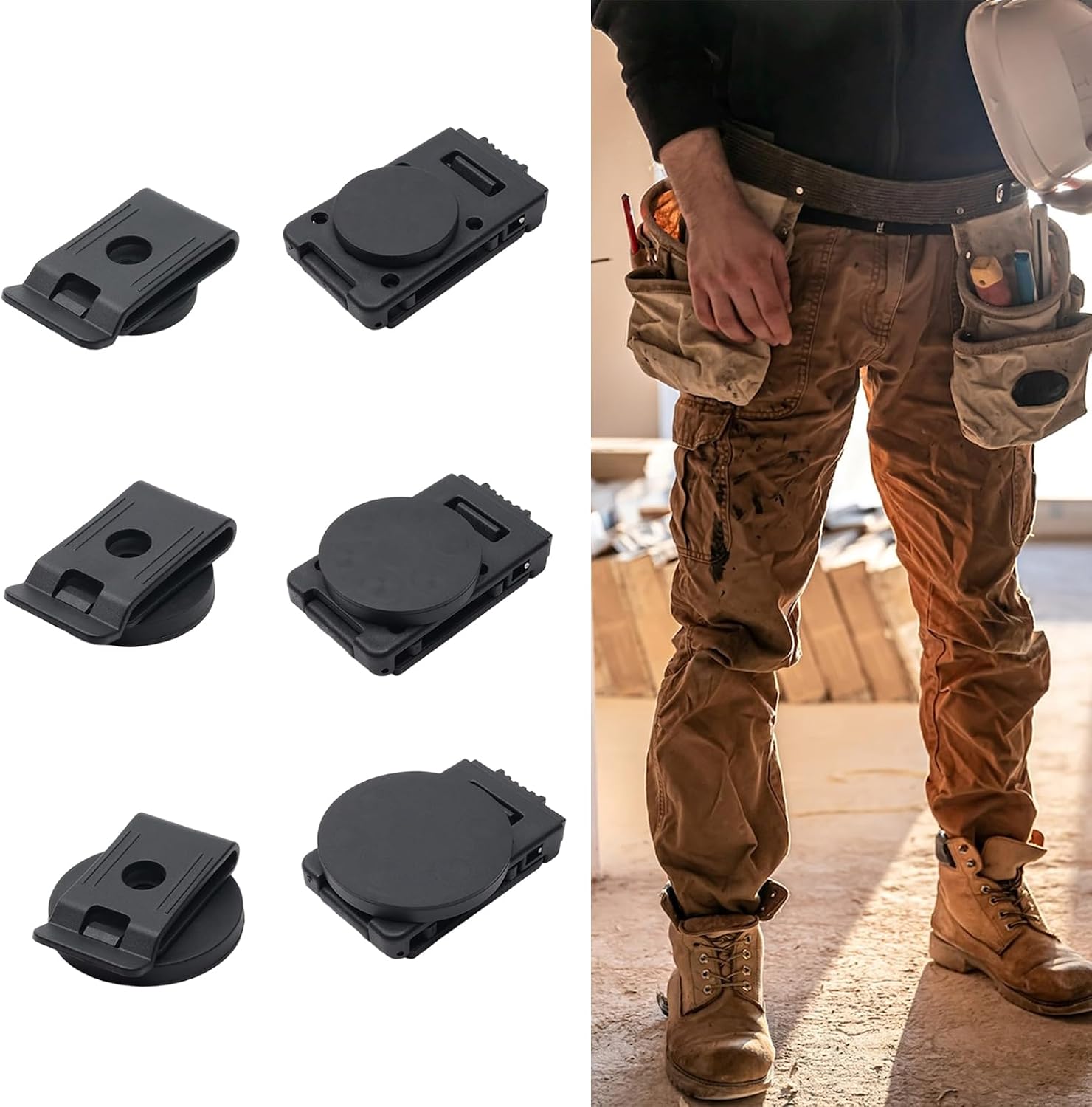  Clip De Ceinture Porte-outils Avec Revêtement Protecteur En Métal Pour Techniciens Et Ouvriers Du Bâtiment