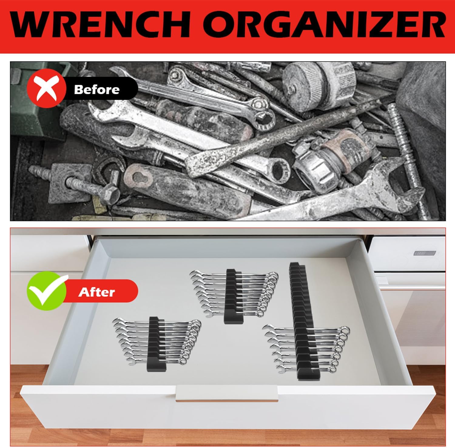  Ragyzity Lot De 40 Organiseurs De Clés, Support De Clés Pour Tiroir à Outils, Organiseur Modulaire Pour Boîte à Outils, Support De Clé Magnétique Pour Rangement De Clés, Noir