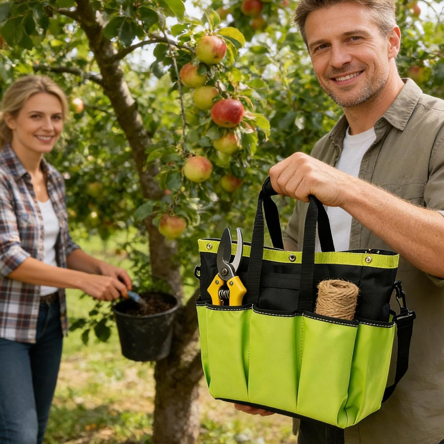 Fourre-tout De Jardin étanche, Porte-sac à Outils Réglable, Robuste Avec Plusieurs Poches, Organisateur Portable Pour Clés à Usage D'électricien, Sac De Jardin Avec Style Robuste, Sacs Utilitaires