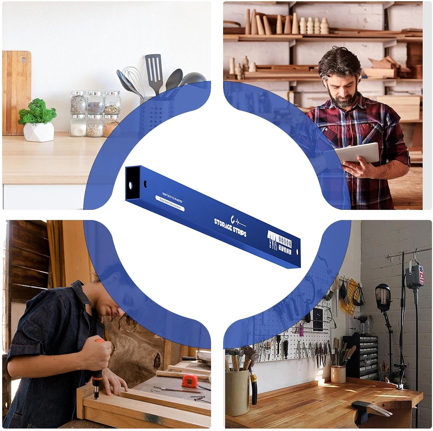  Porte-outils Magnétique Pour Garage, étagère Murale En Acier Inoxydable, Construction Robuste, Design Peu Encombrant, Idéal Pour Atelier, Cuisine Et Petits Appartements, 25 X 2 X 1 Cm