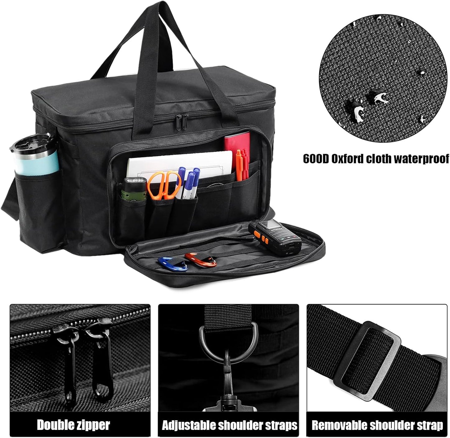 GENERIC Sac De Patrouille | Sac à Dos Pliable Et étanche Pour Siège De Voiture, Pour Réparateurs, Jardiniers, Officiers, Tournevis, Clés, Pinces, Camion, Camping, Véhicule, Vérificateur