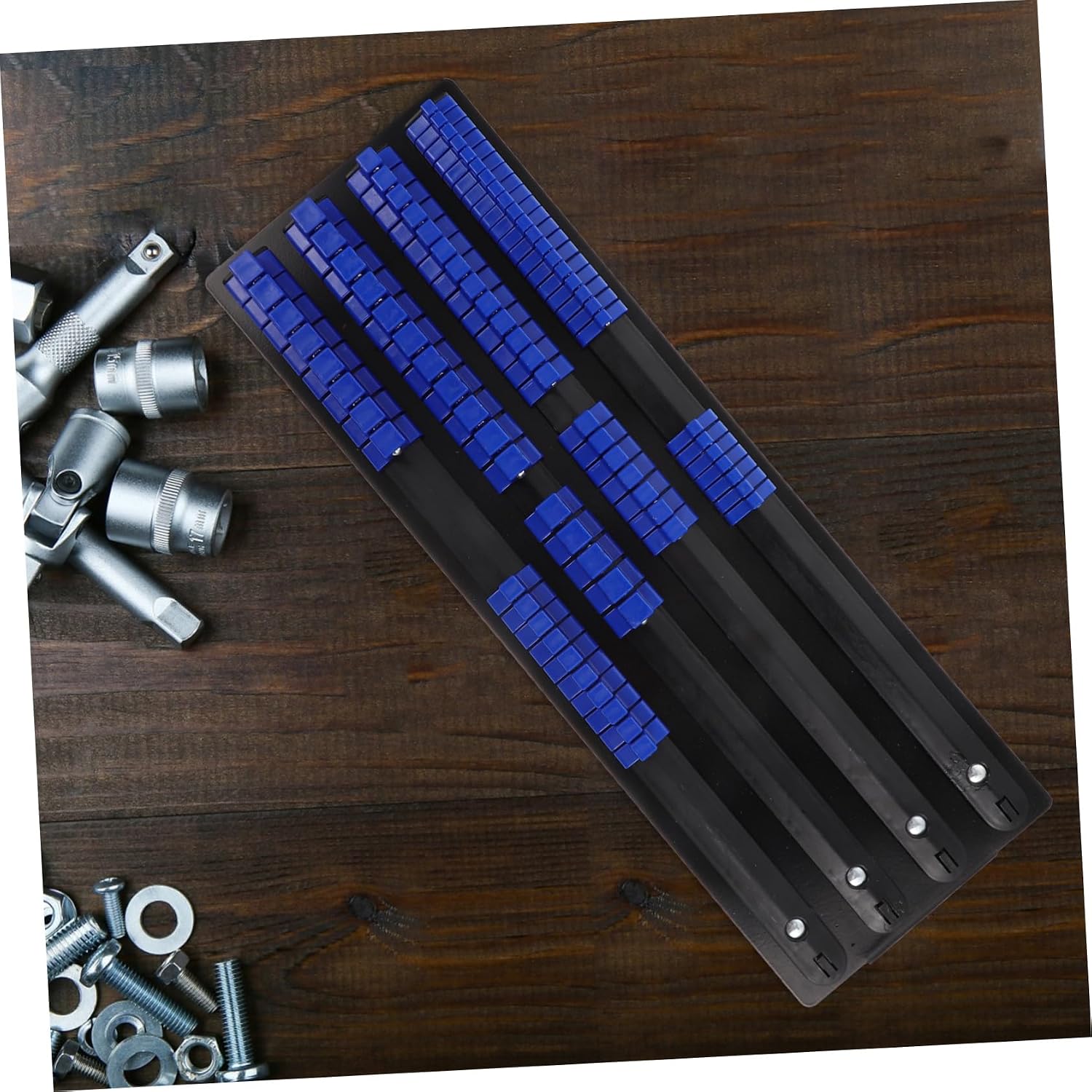  Housoutil Organisateur De Douilles Efficace Support De Rangement En Métal Plateau De Douilles 1/2 3/8 1/4 Kit